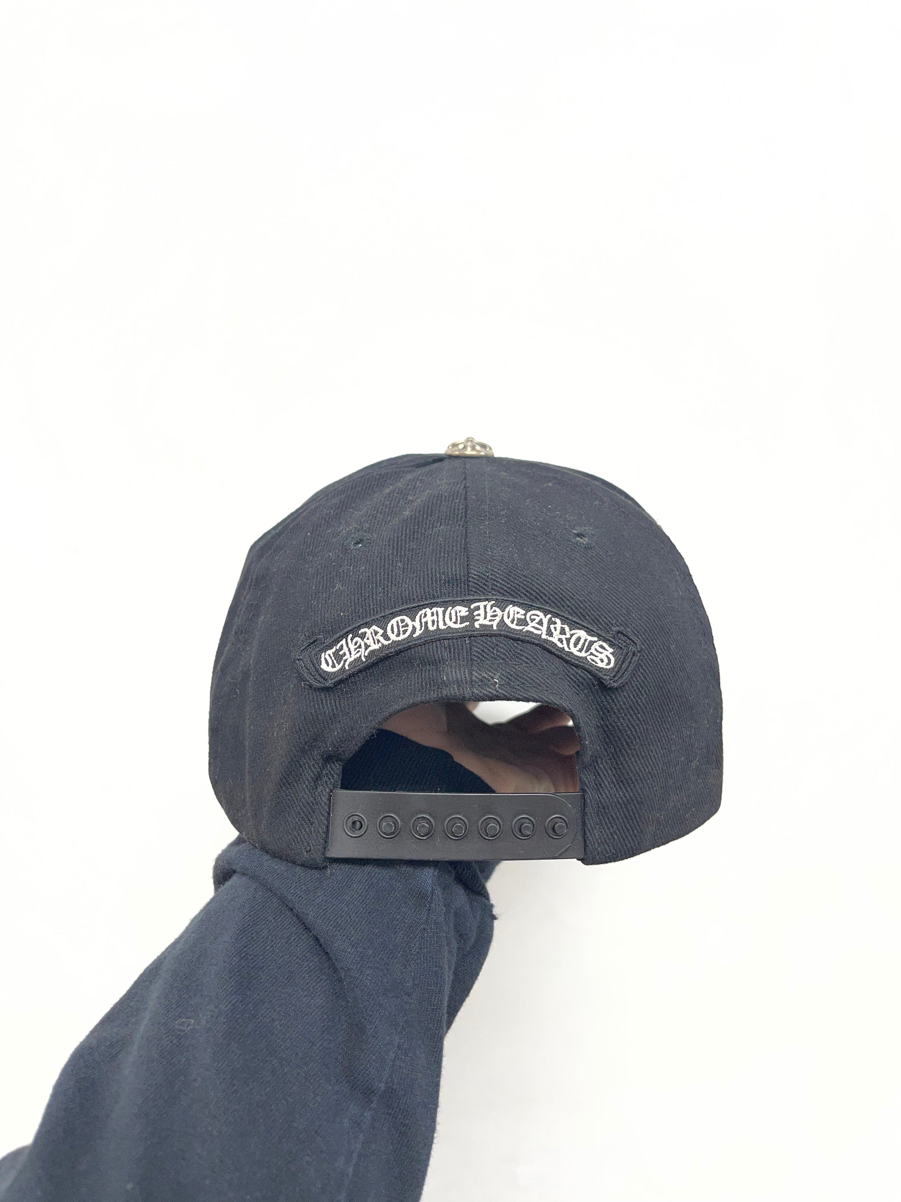 Chrome Hearts Black Vertical Logo Denim Trucker Hat