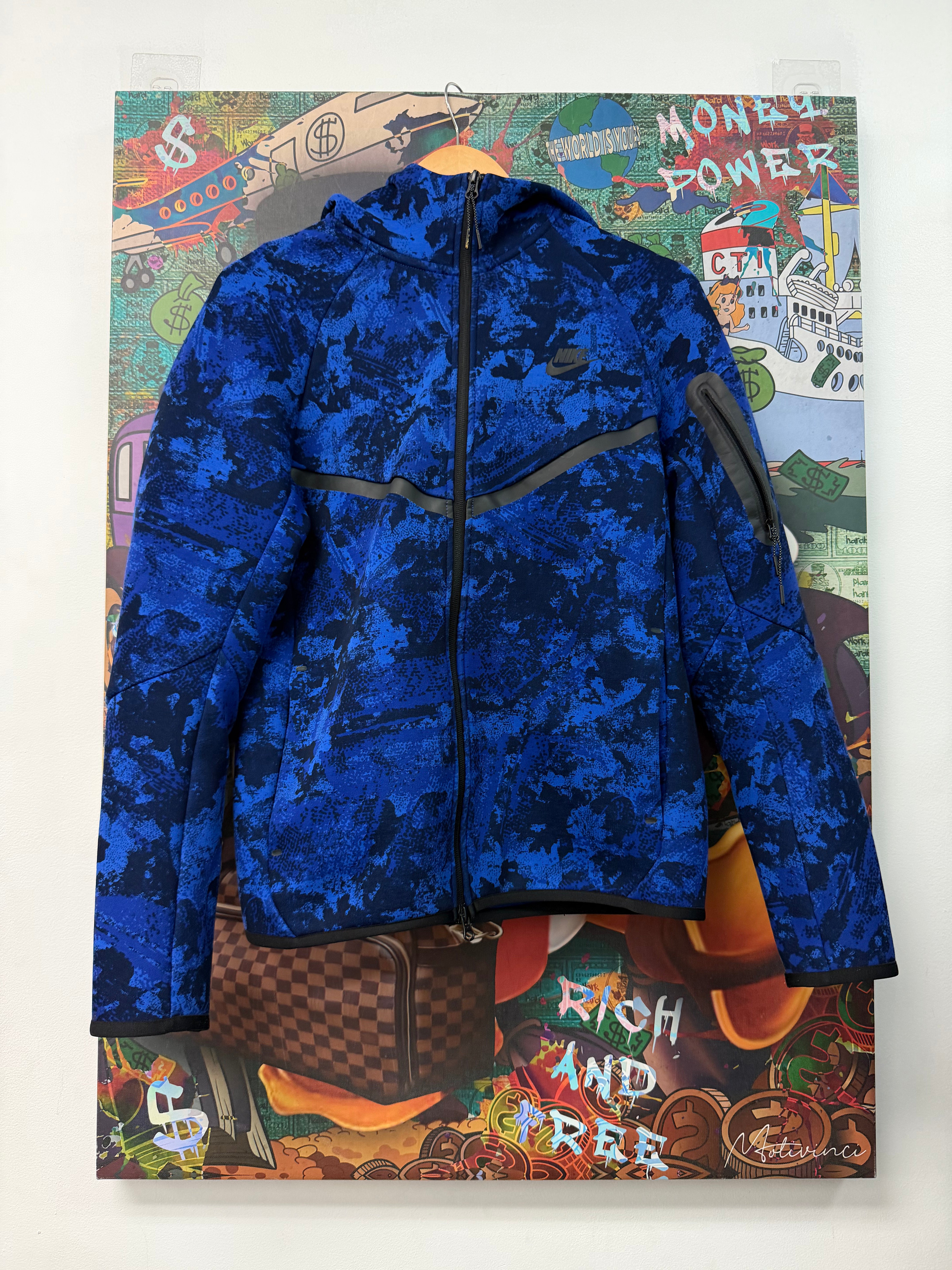 Nike Blue Camo Tech Zip Up