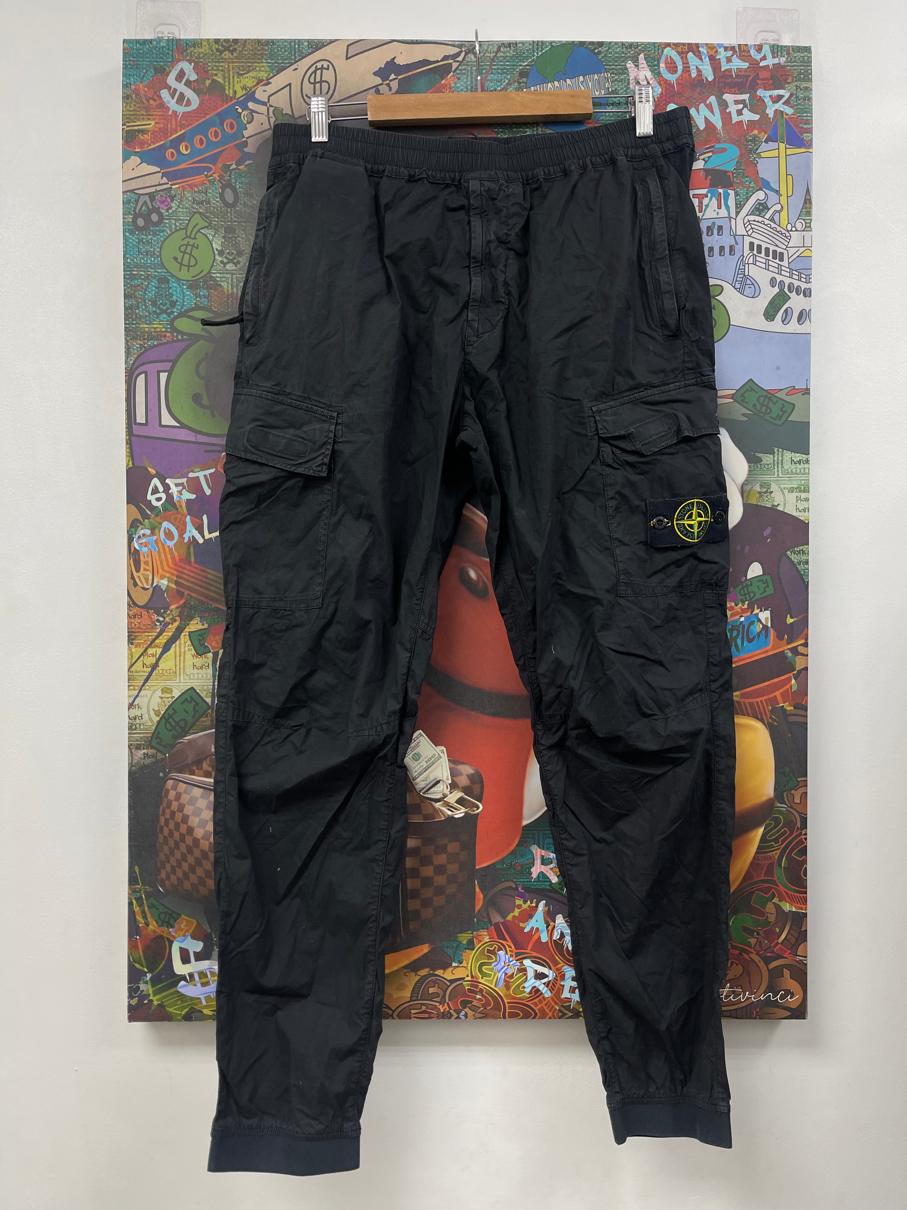 Stone Island Black Classic Cargo Pants