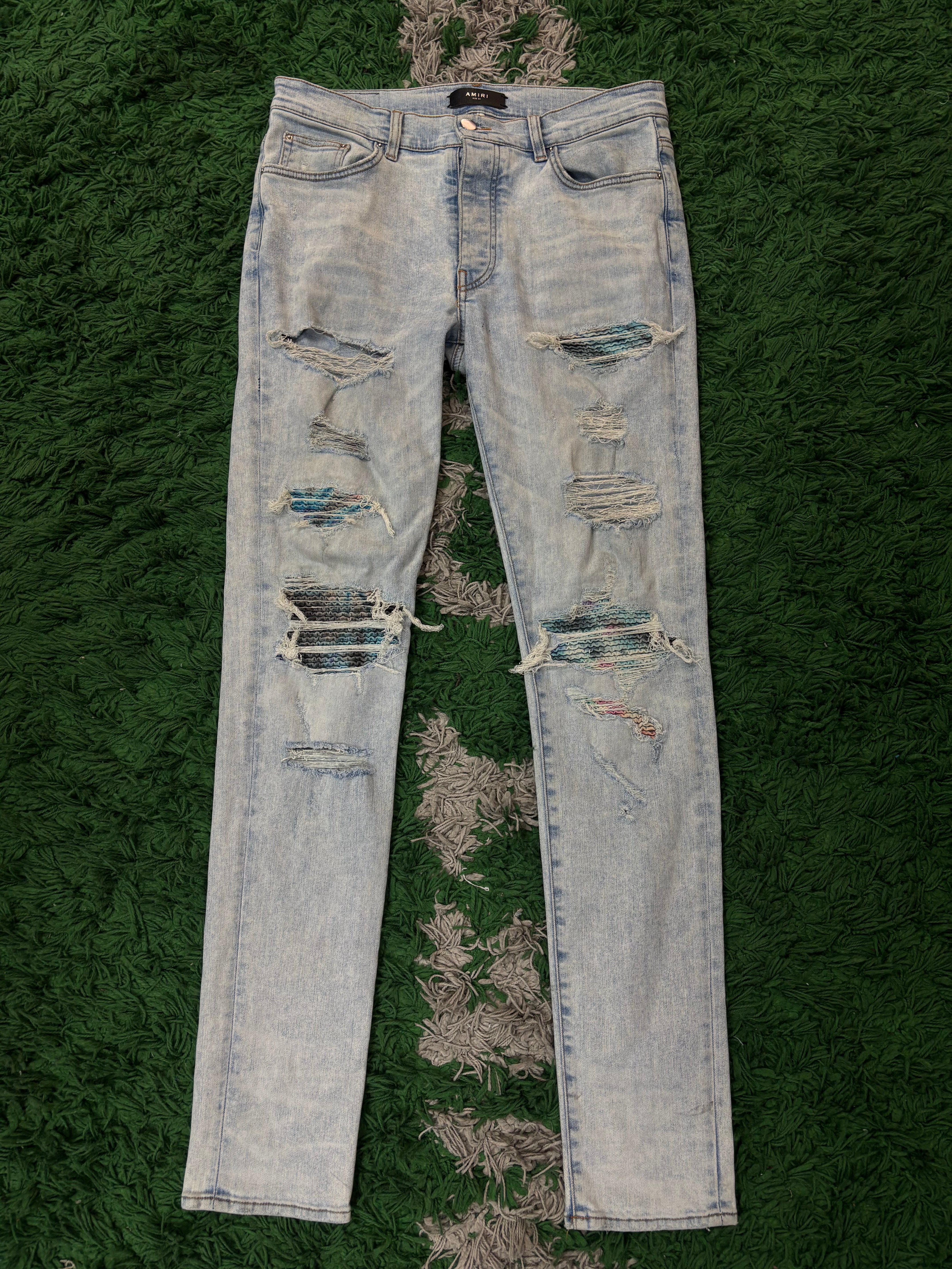 Amiri MX1 Light Wash Tie Dye Jeans Used