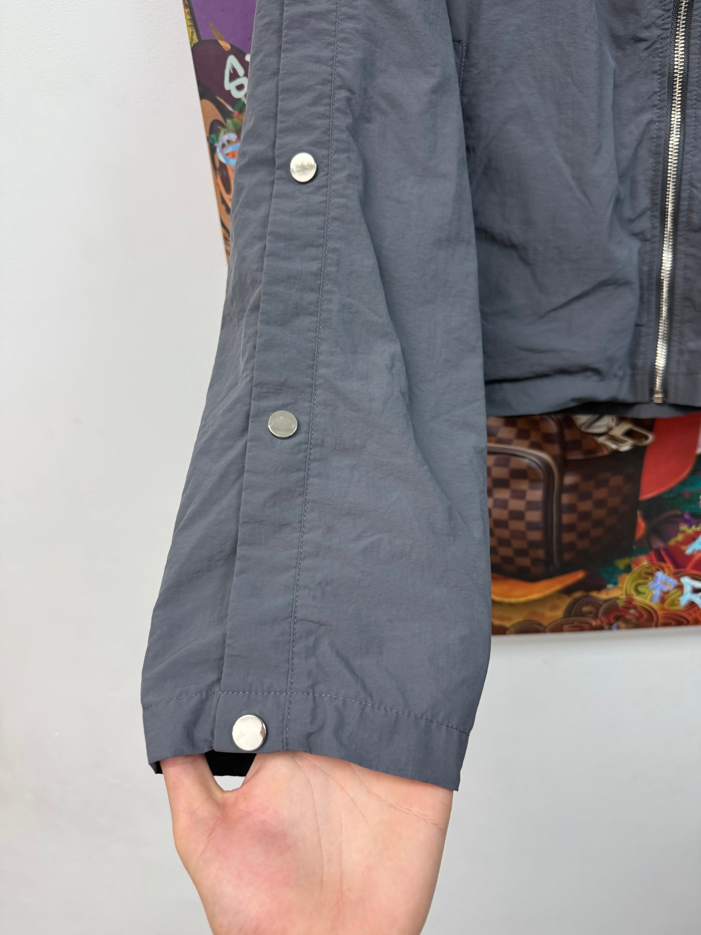 Saint Vanity Grey Nylon Zip Up Jacket