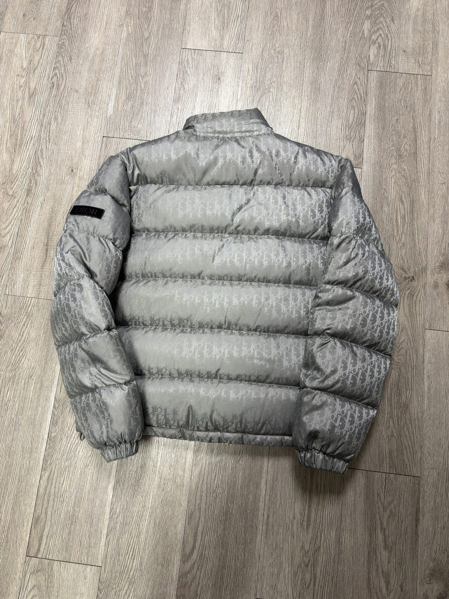 Dior Grey Oblique Monogram Puffer Jacket