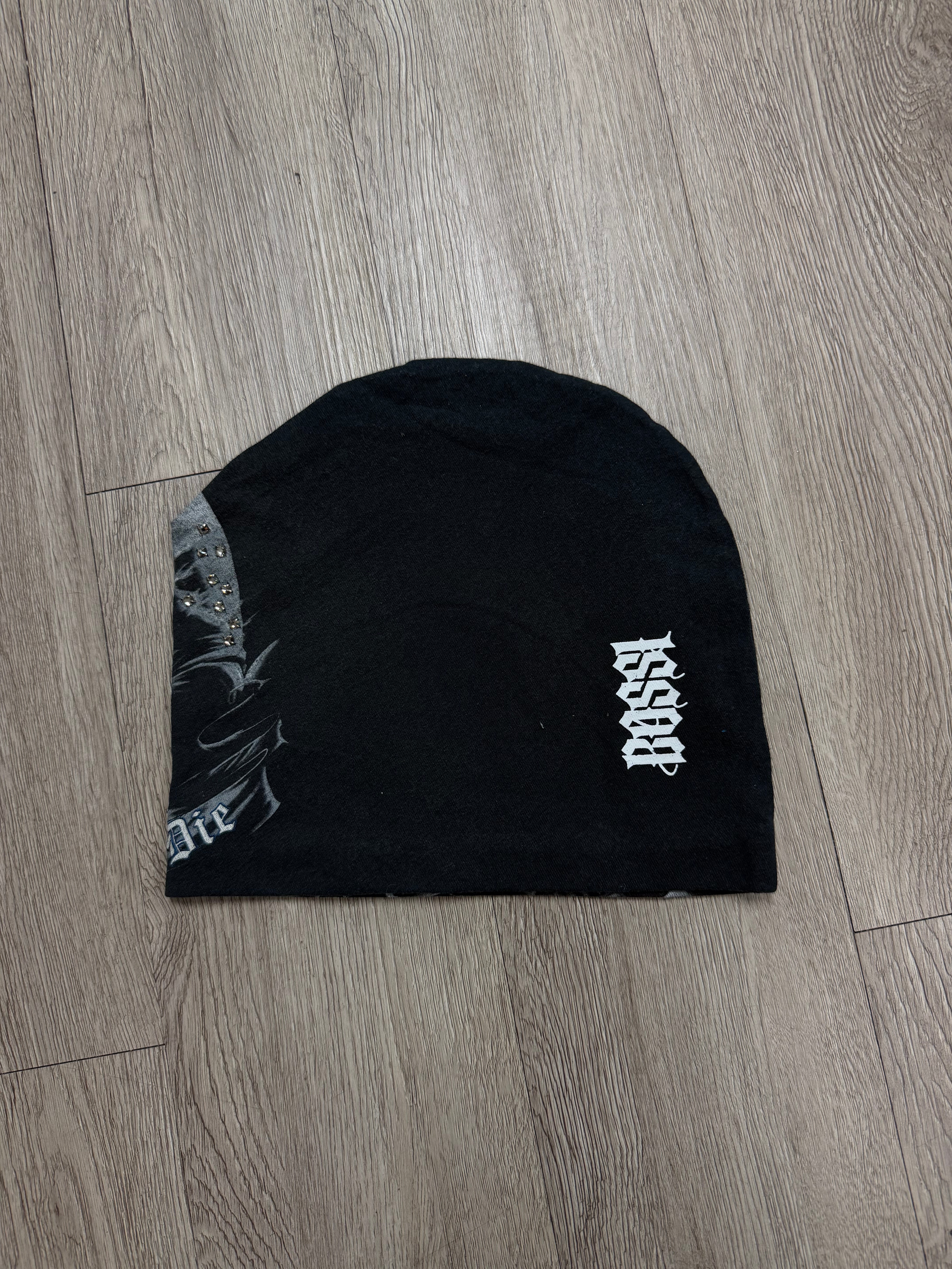Bossi Black Blue Chopper Harley Davidson Rhinestone Beanie