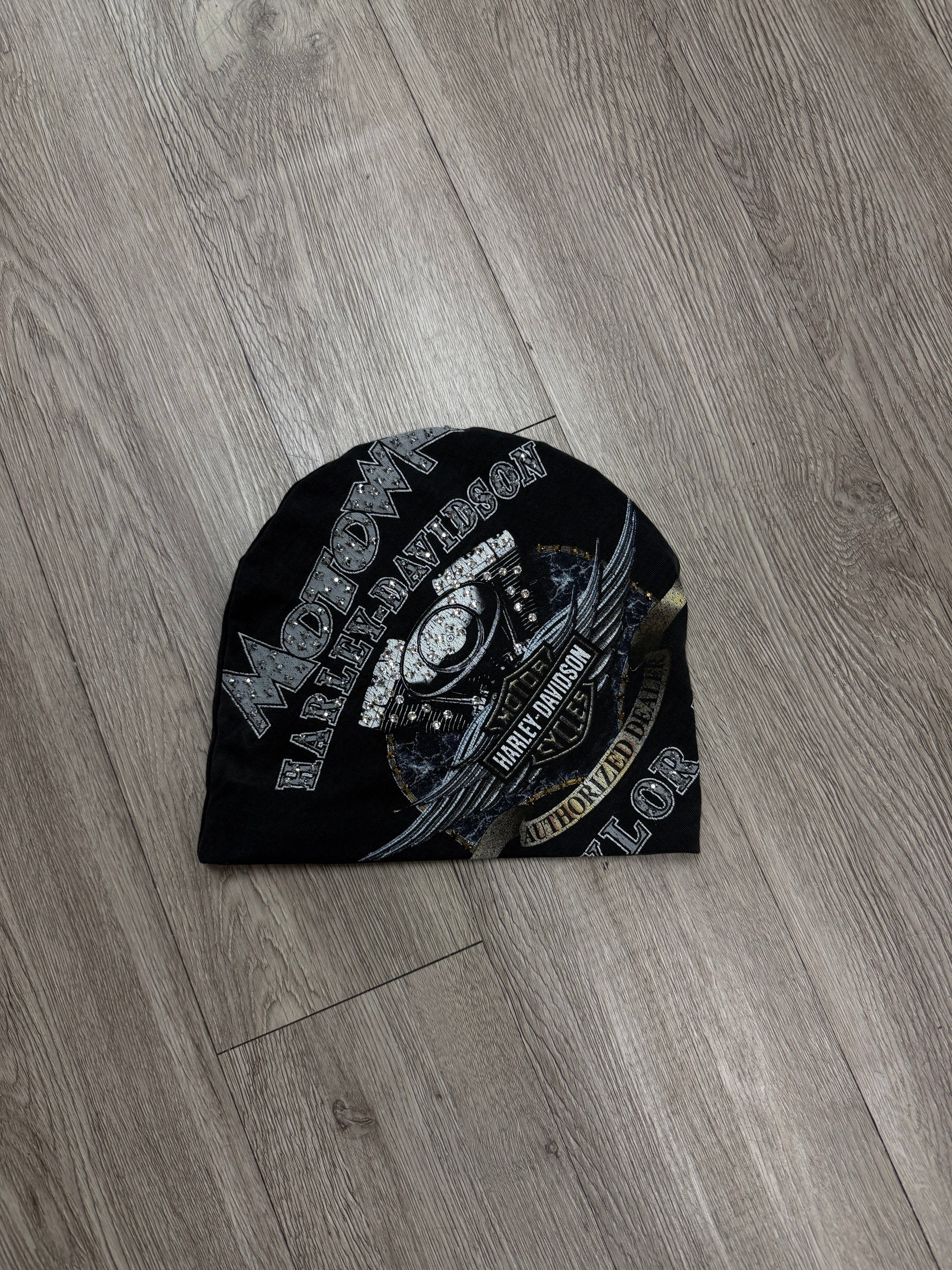 Bossi Black Brown Harley Davidson Rhinestone Beanie