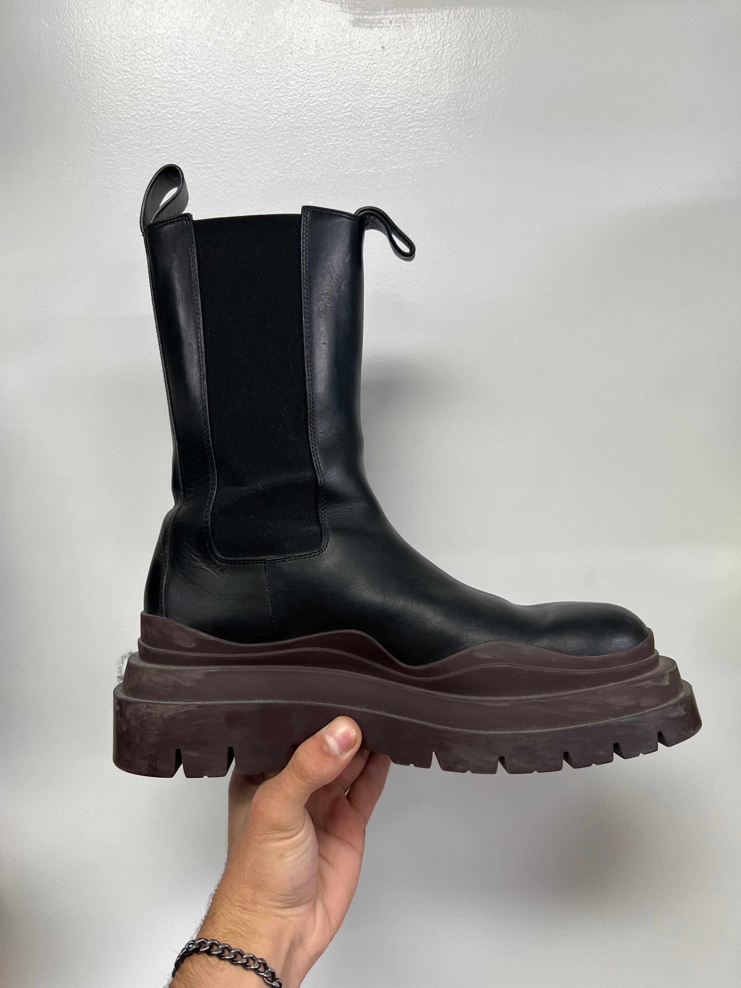 Bottega Veneta Rain Boots Black Brown Used 40 (US 7) No Box