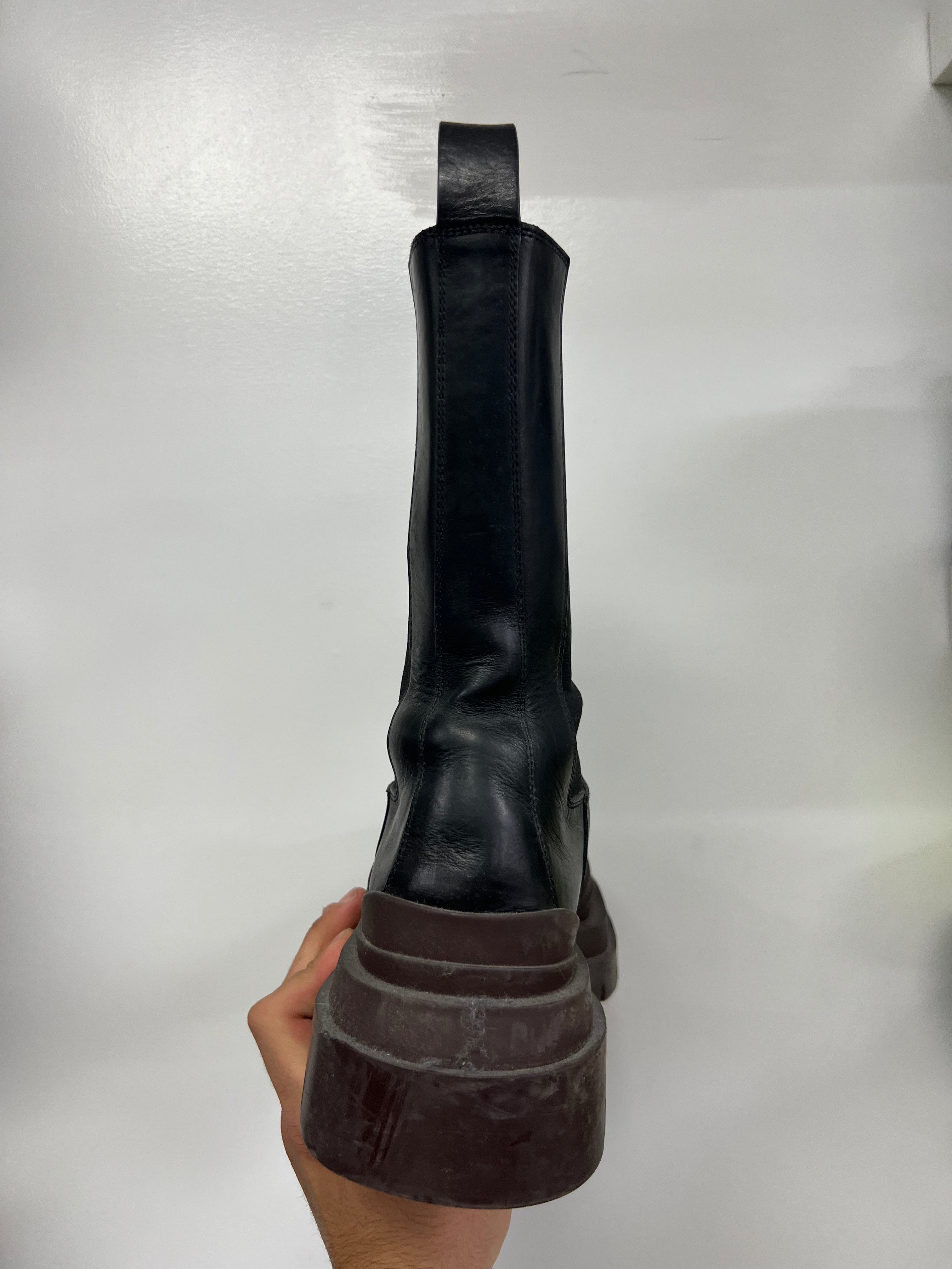Bottega Veneta Rain Boots Black Brown Used 40 (US 7) No Box