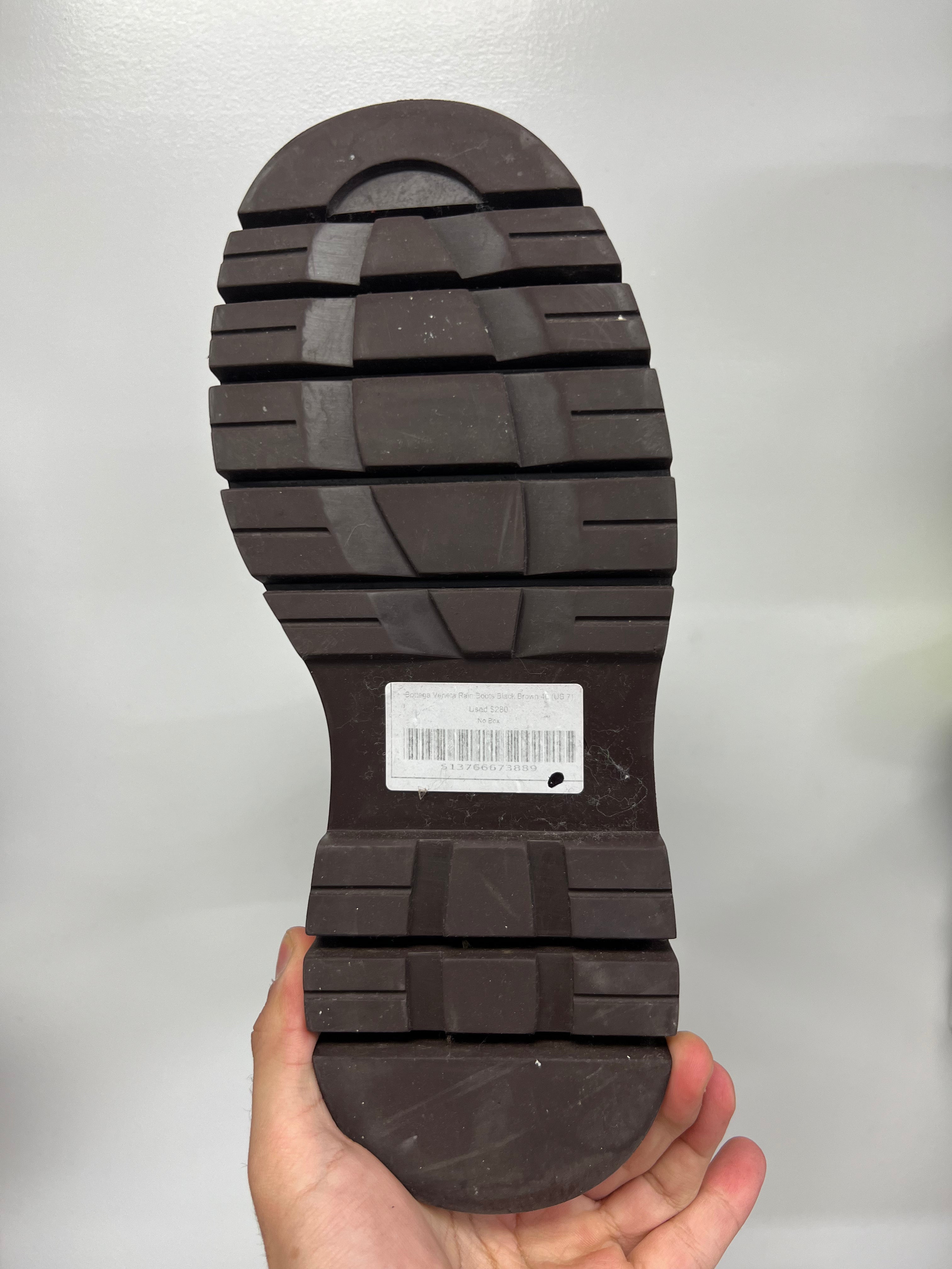 Bottega Veneta Rain Boots Black Brown Used 40 (US 7) No Box