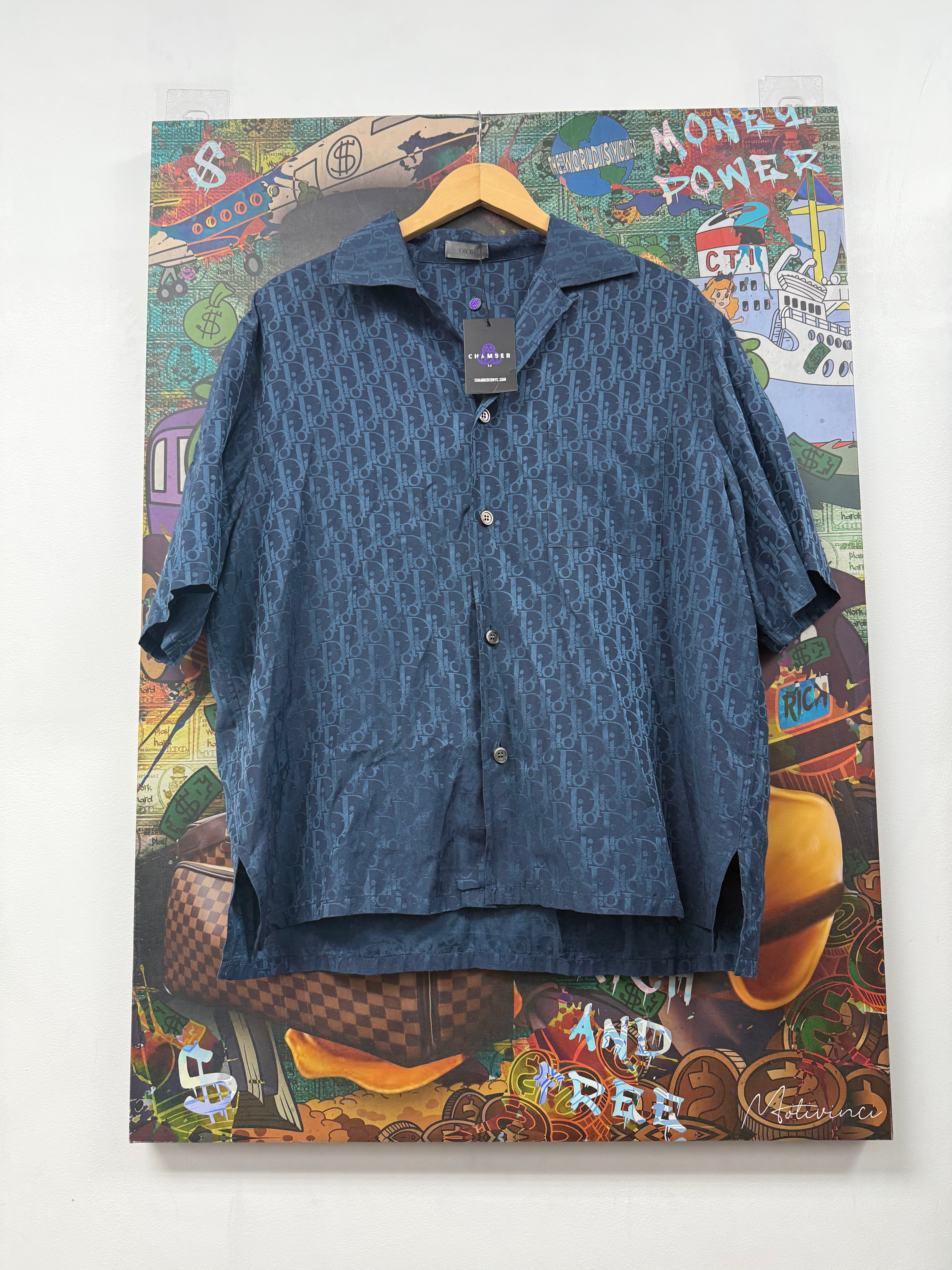 Dior Navy Oblique (42) Button Up