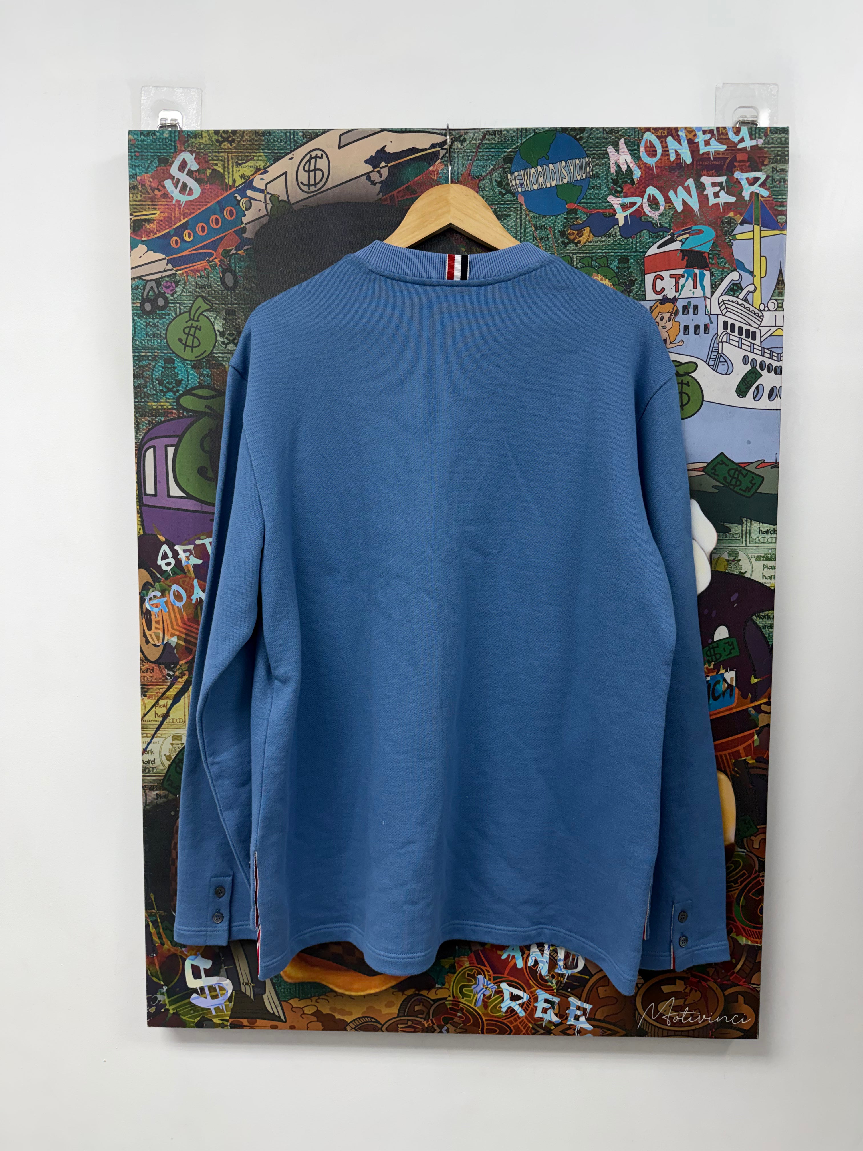 Thom Browne Powder Blue RWB Stripe (2) Crewneck