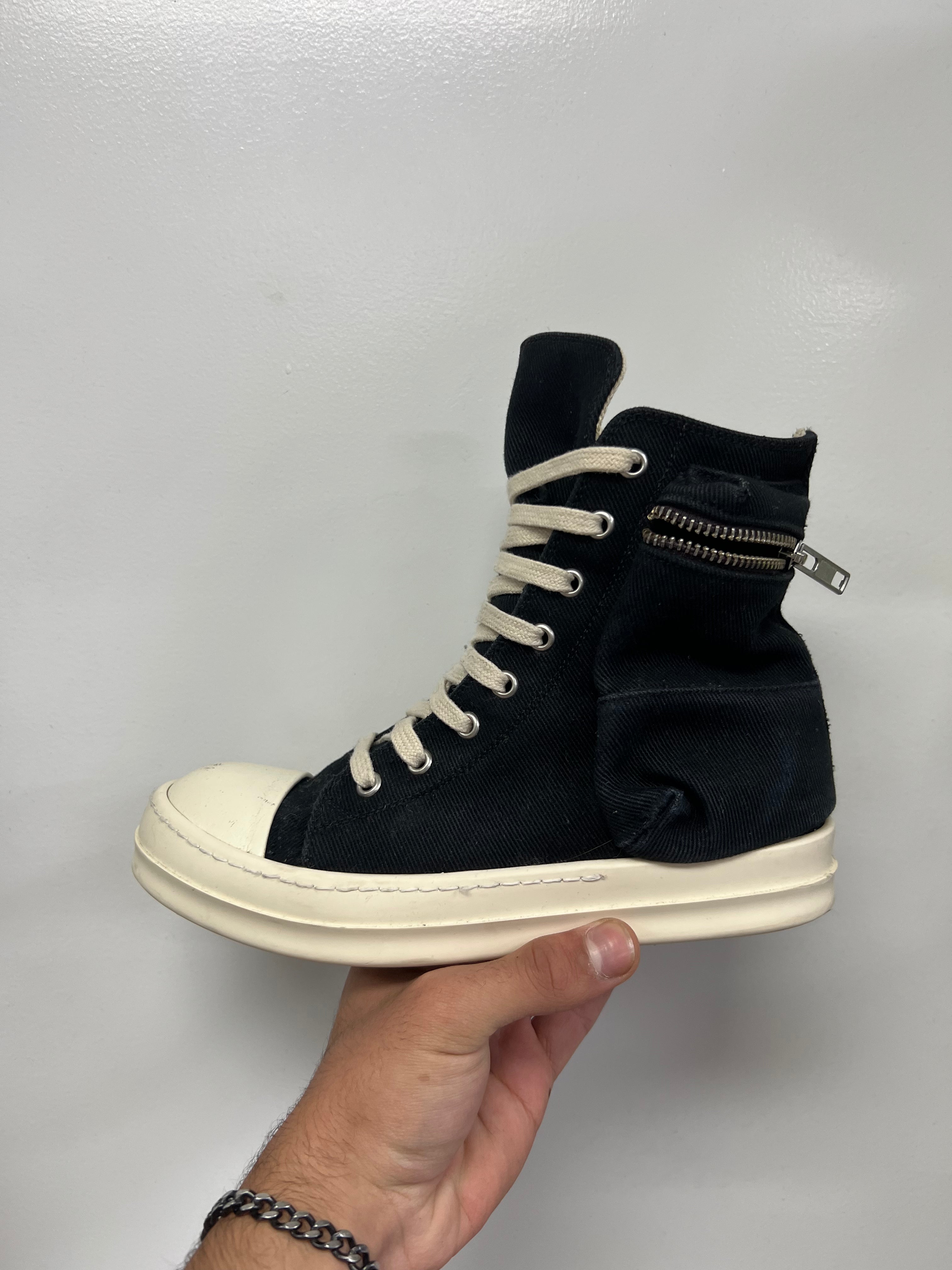 Rick Owens Black Cargo Pocket DRKSHDW Ramone Sneakers