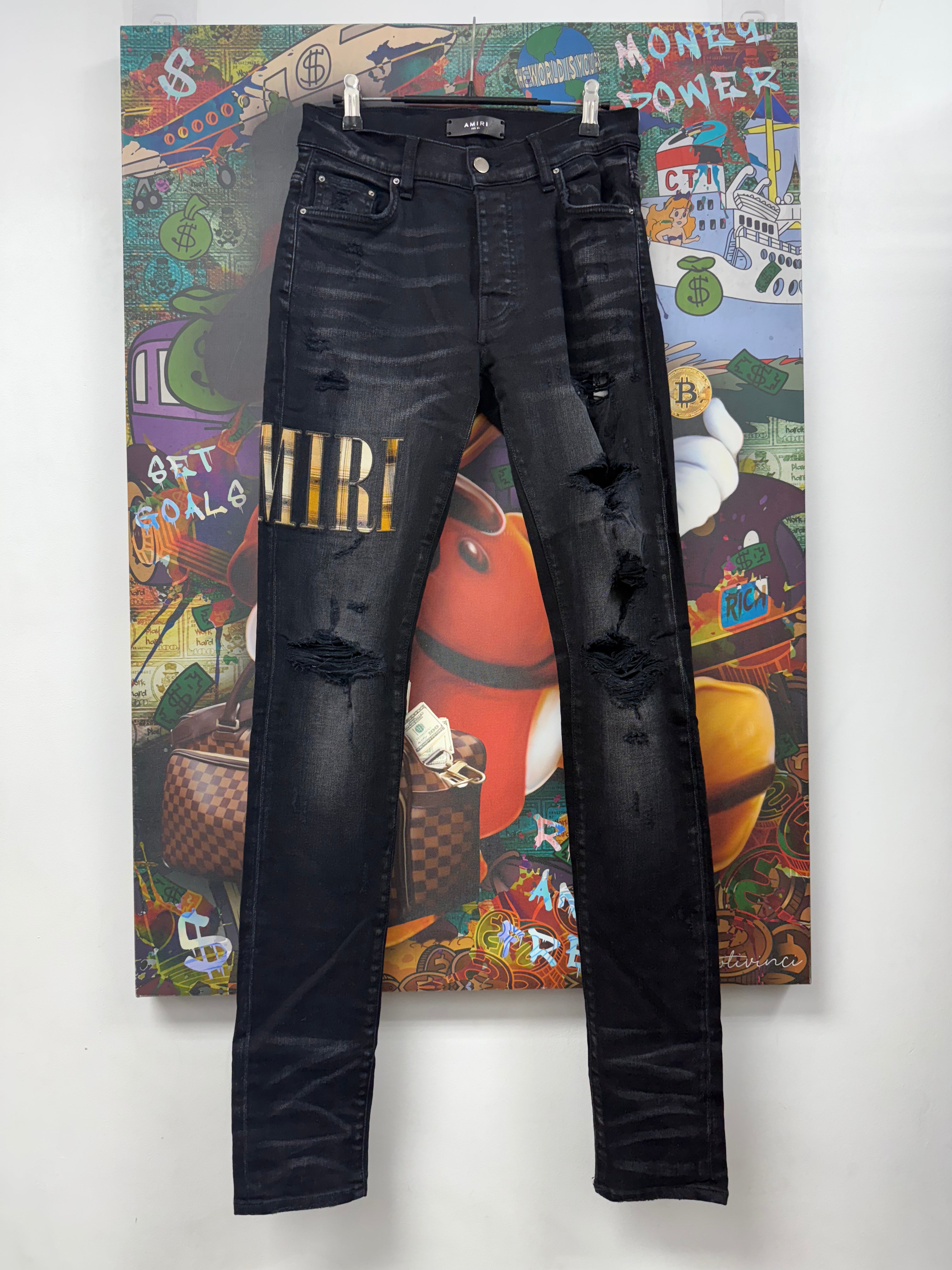 Amiri Faded Back Brown Core Flannel Jeans