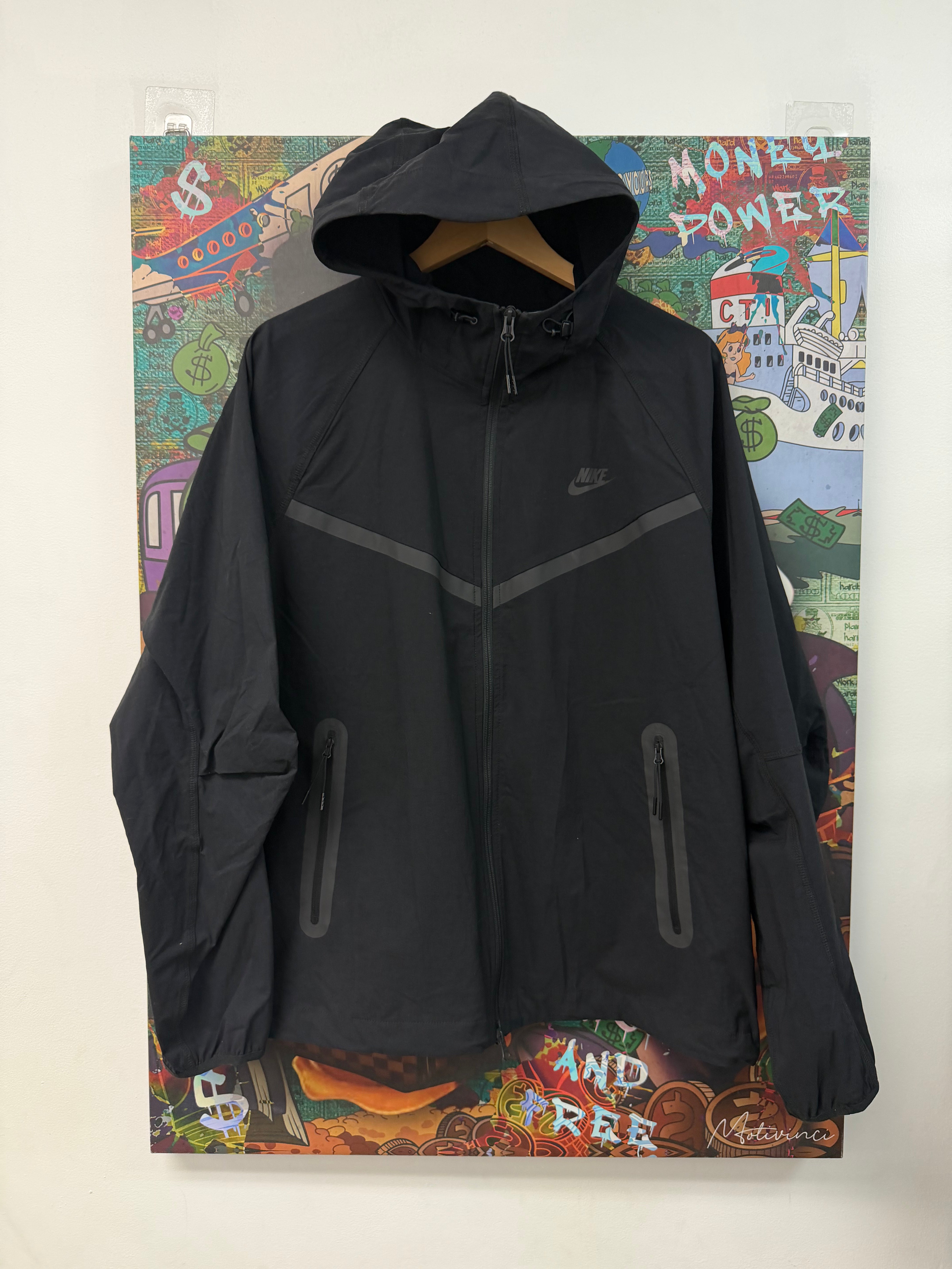 Nike Black Nylon Zip Up Track Jacket