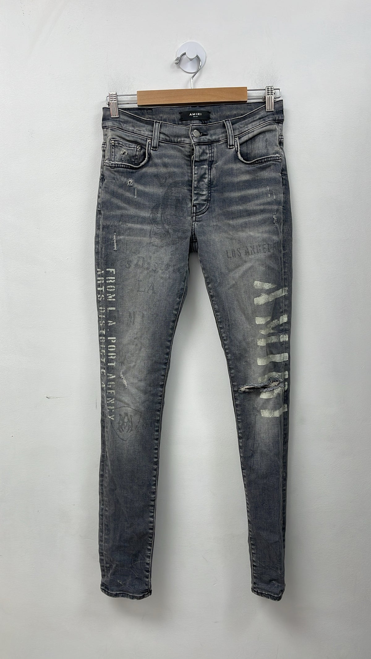 Amiri Grey Military Stencil Jeans