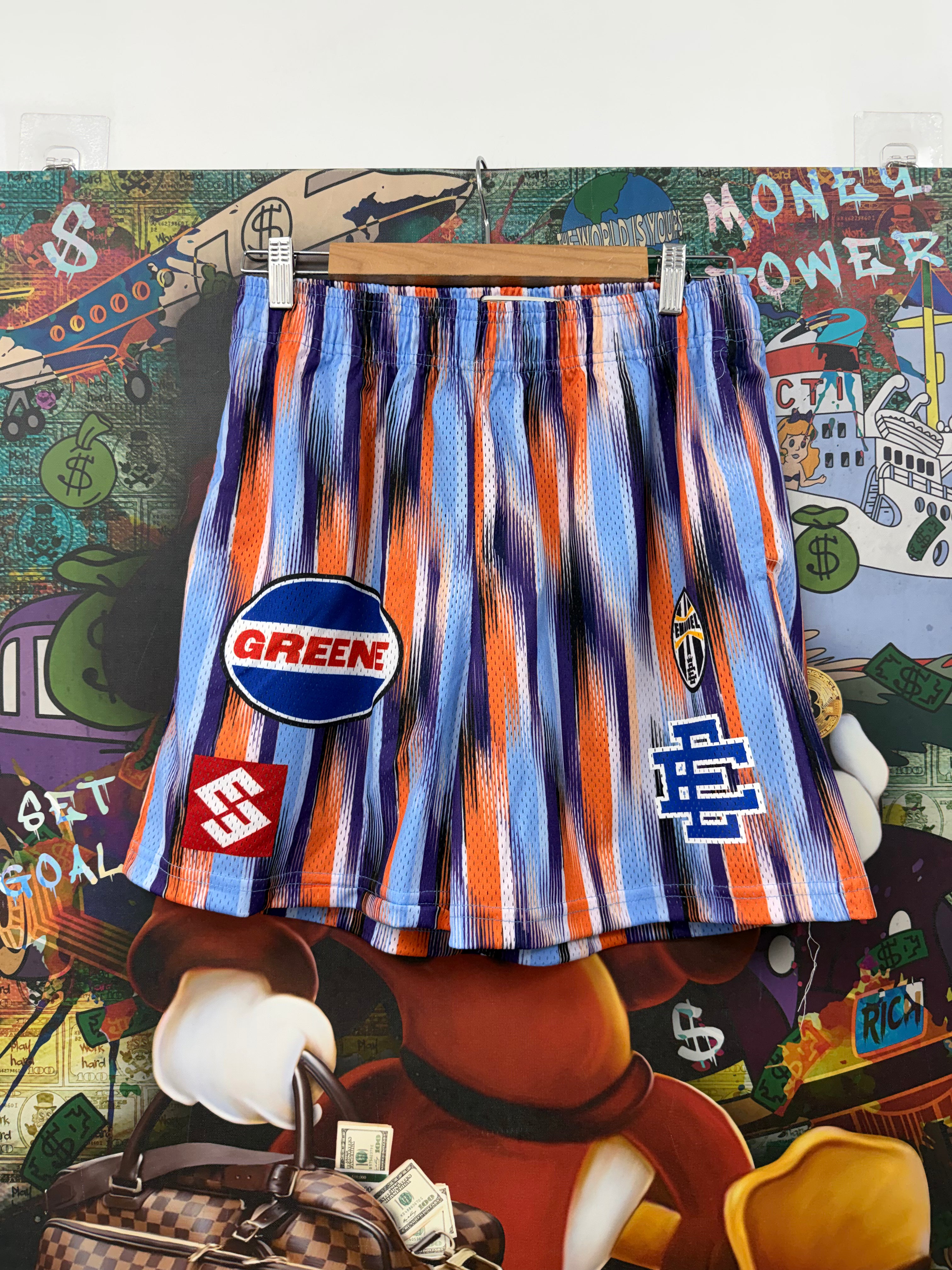 Eric Emanuel Multi Color Print Blue Shorts