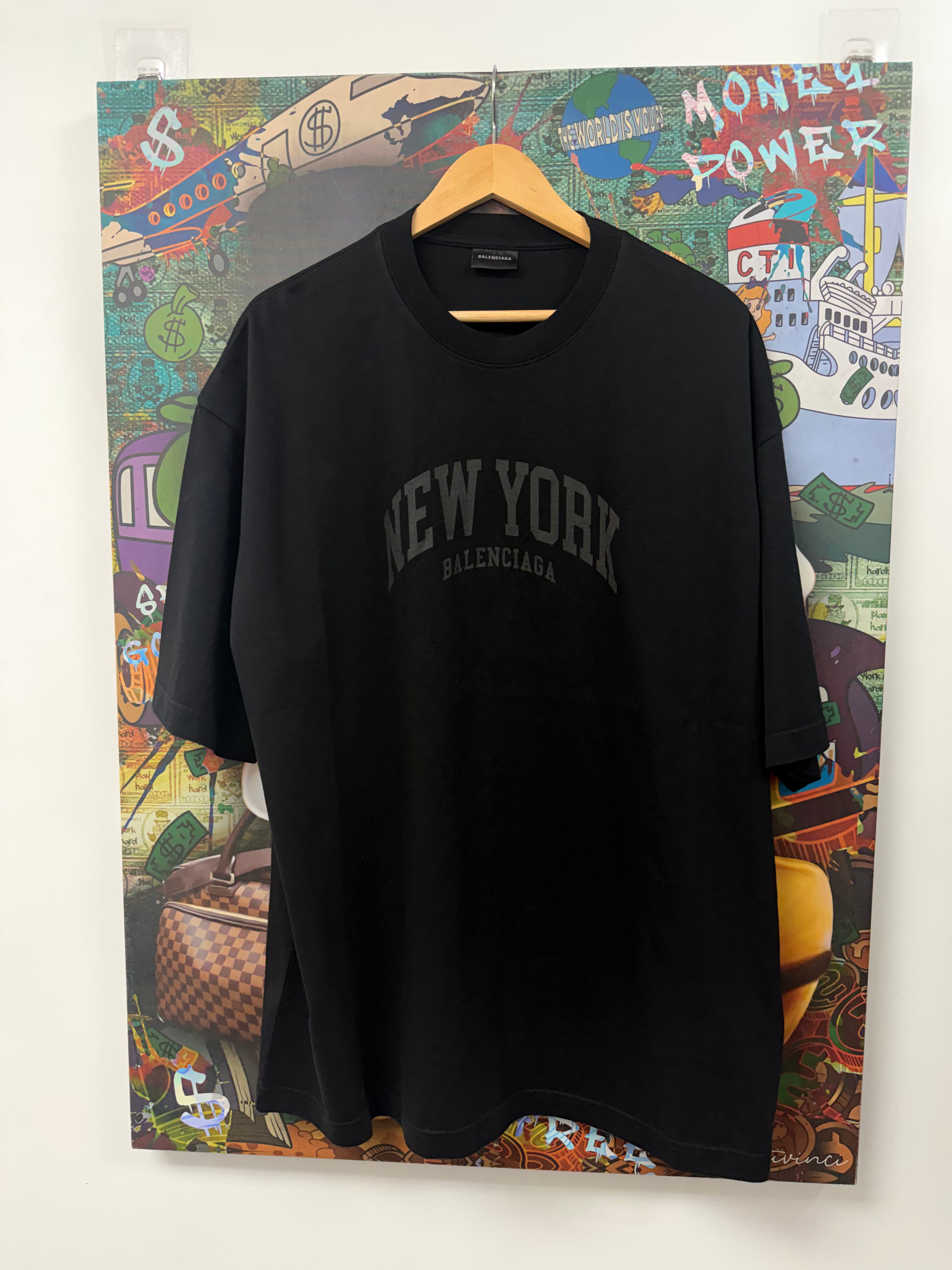 Balenciaga Black Tonal New York Tee