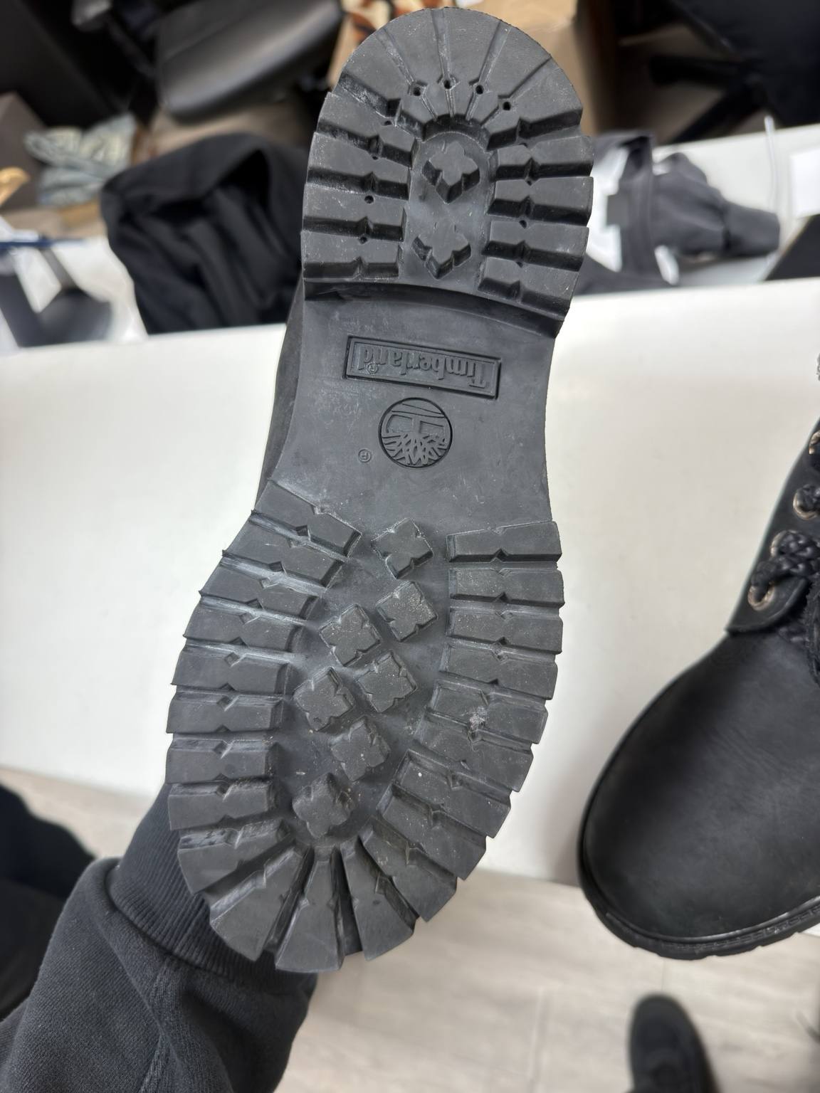 Chrome Hearts Black Patent Leather Cross Patch Timberland Boots
