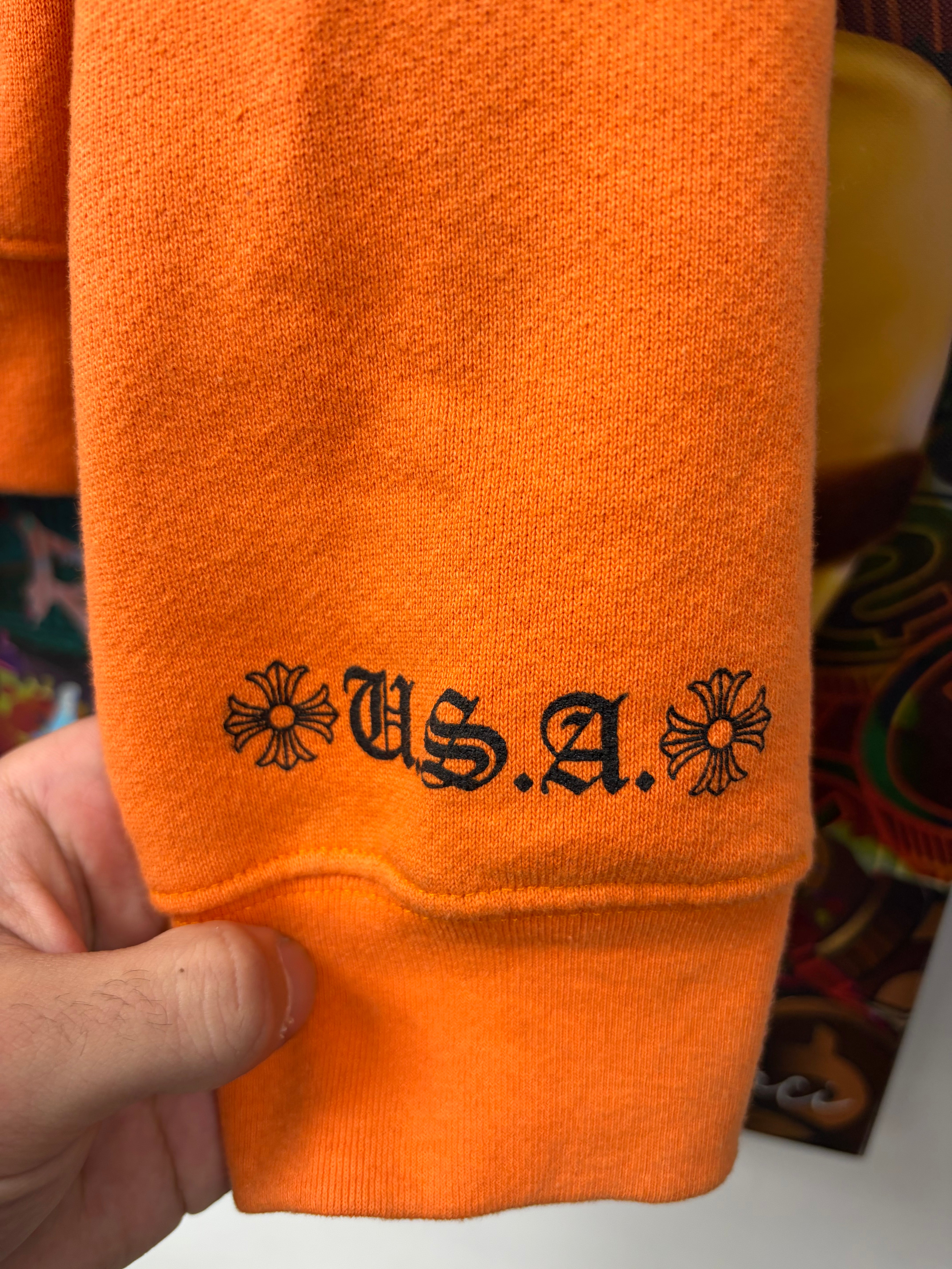 Chrome Hearts Orange Black Sunny D Vine Dagger Hoodie