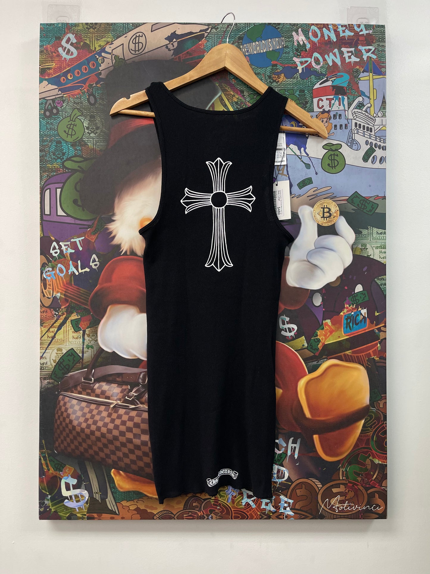 Chrome Hearts T Bar Cross Black Tank Top