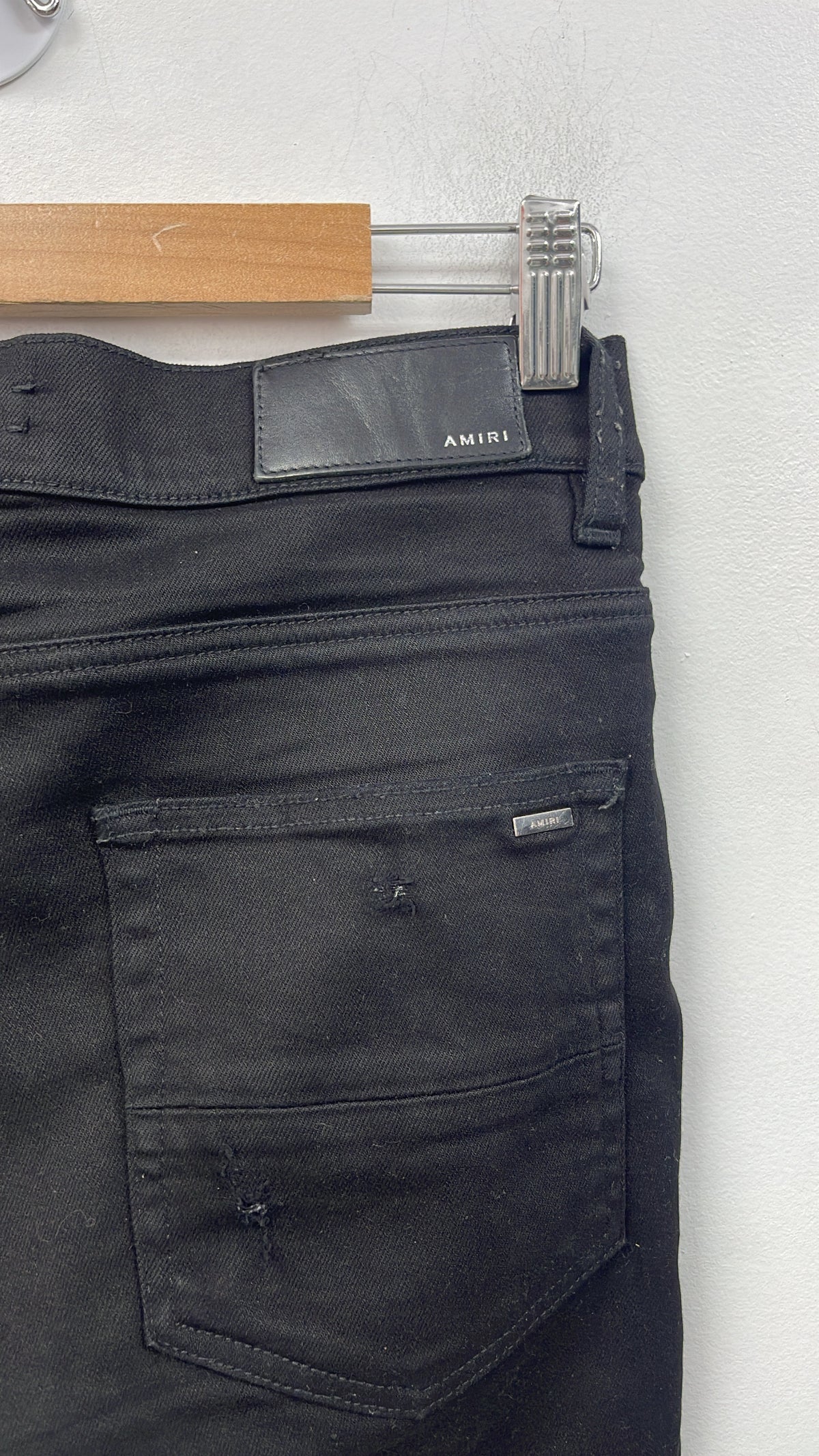 Amiri MX1 Black Camo Patch Jeans