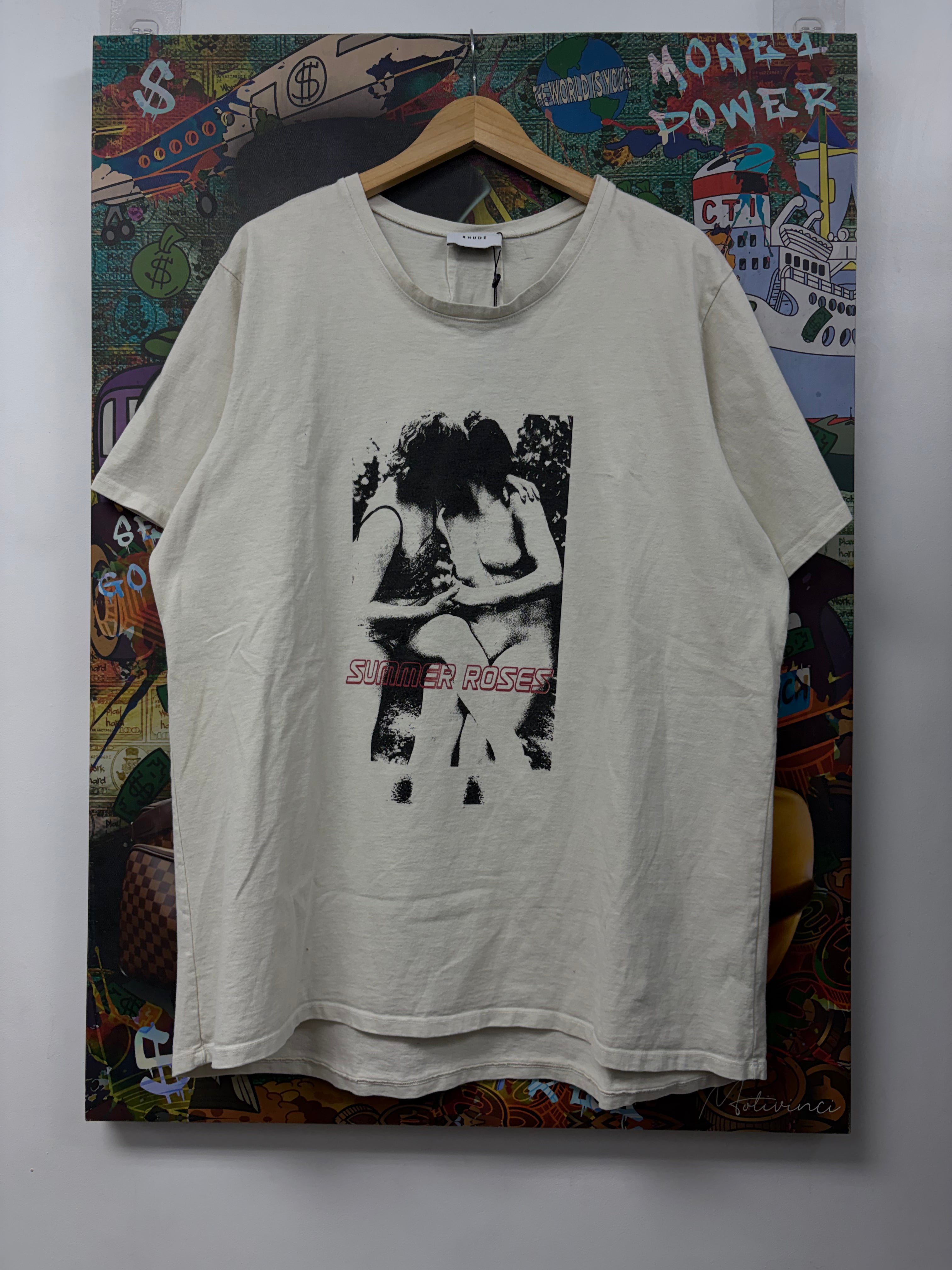 Rhude Cream Summer Roses Tee