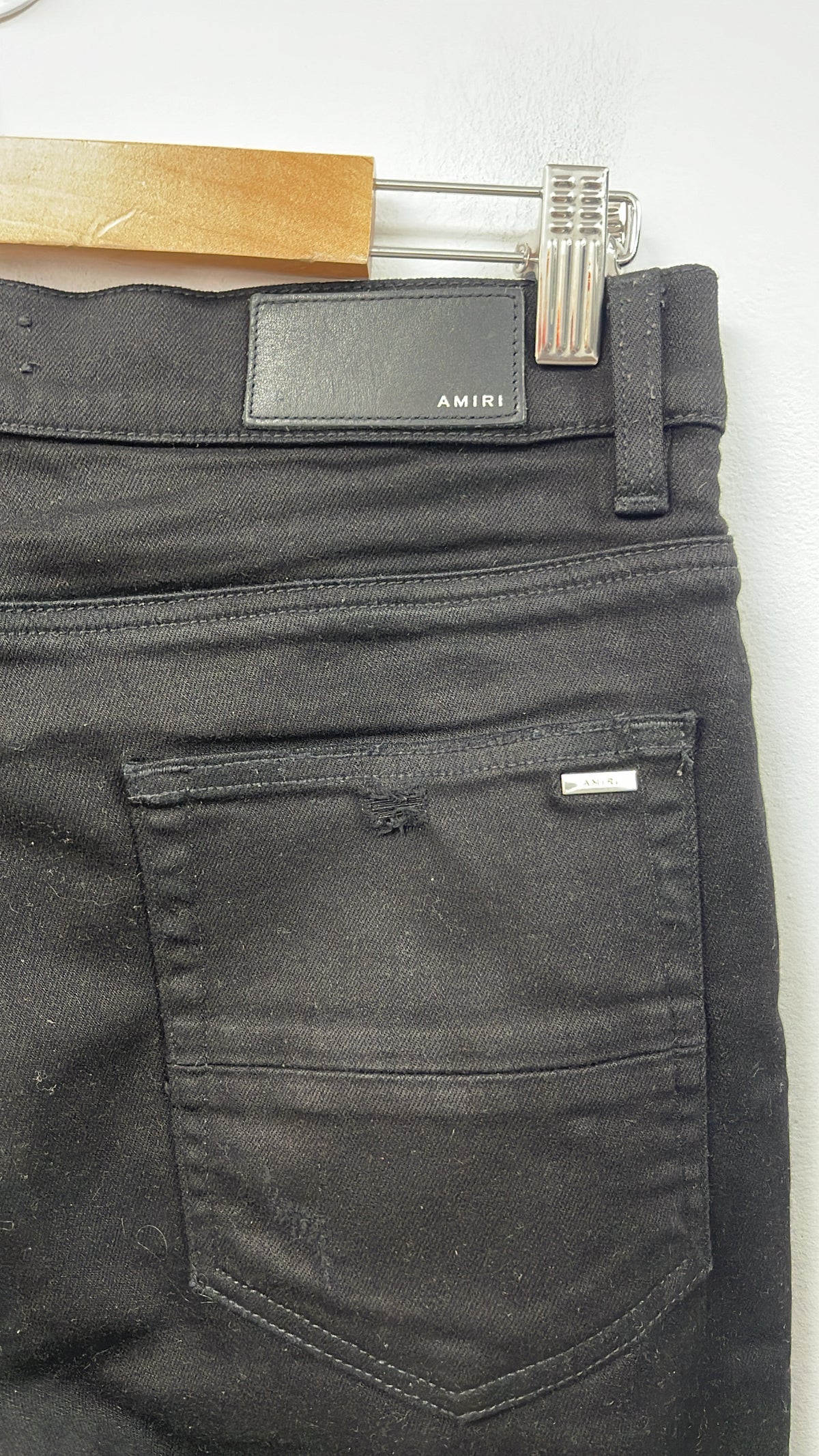 Amiri MX1 Black Brown Suede Patch Jeans