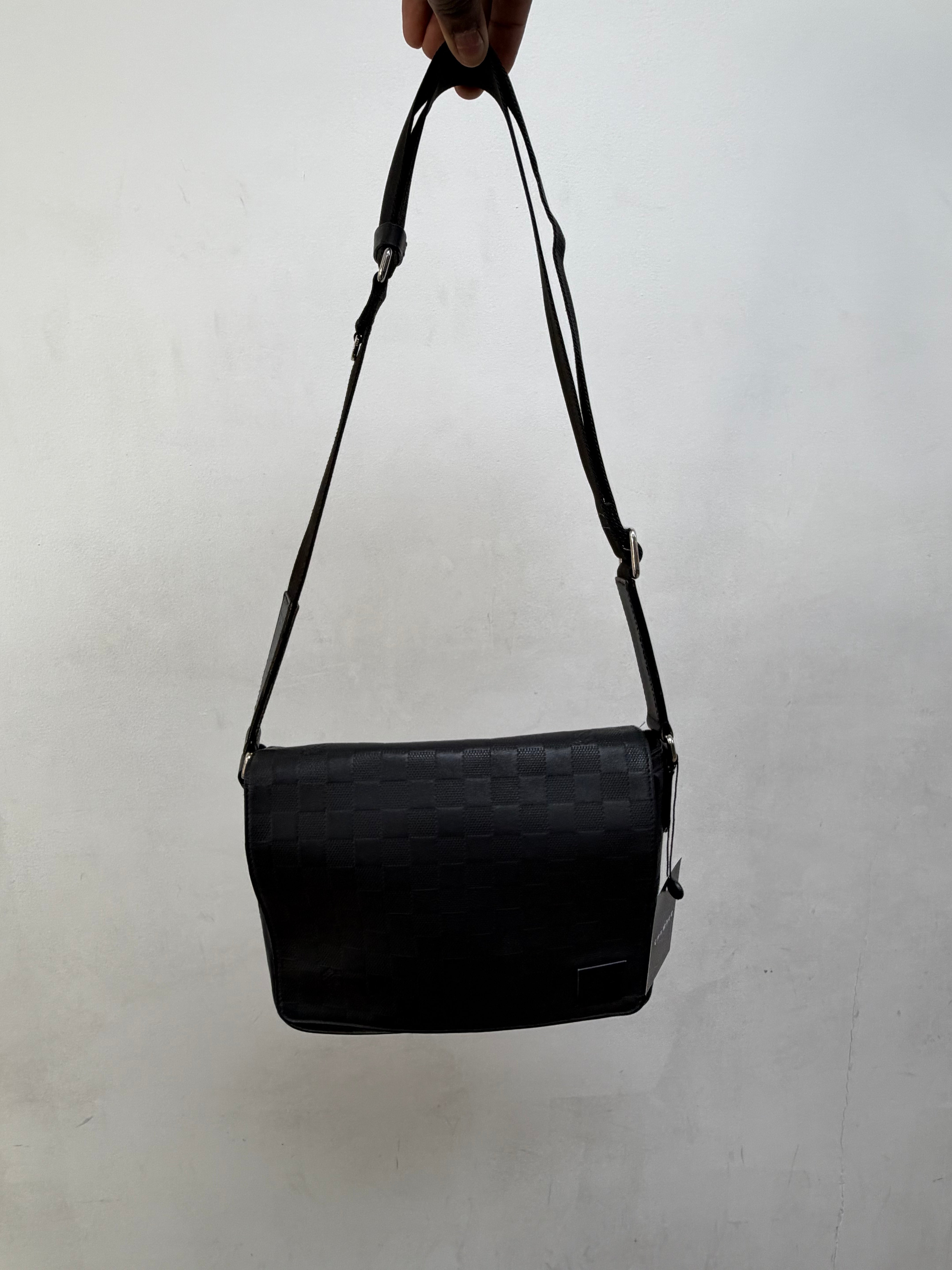 Louis Vuitton Black Damier District Messenger Bag