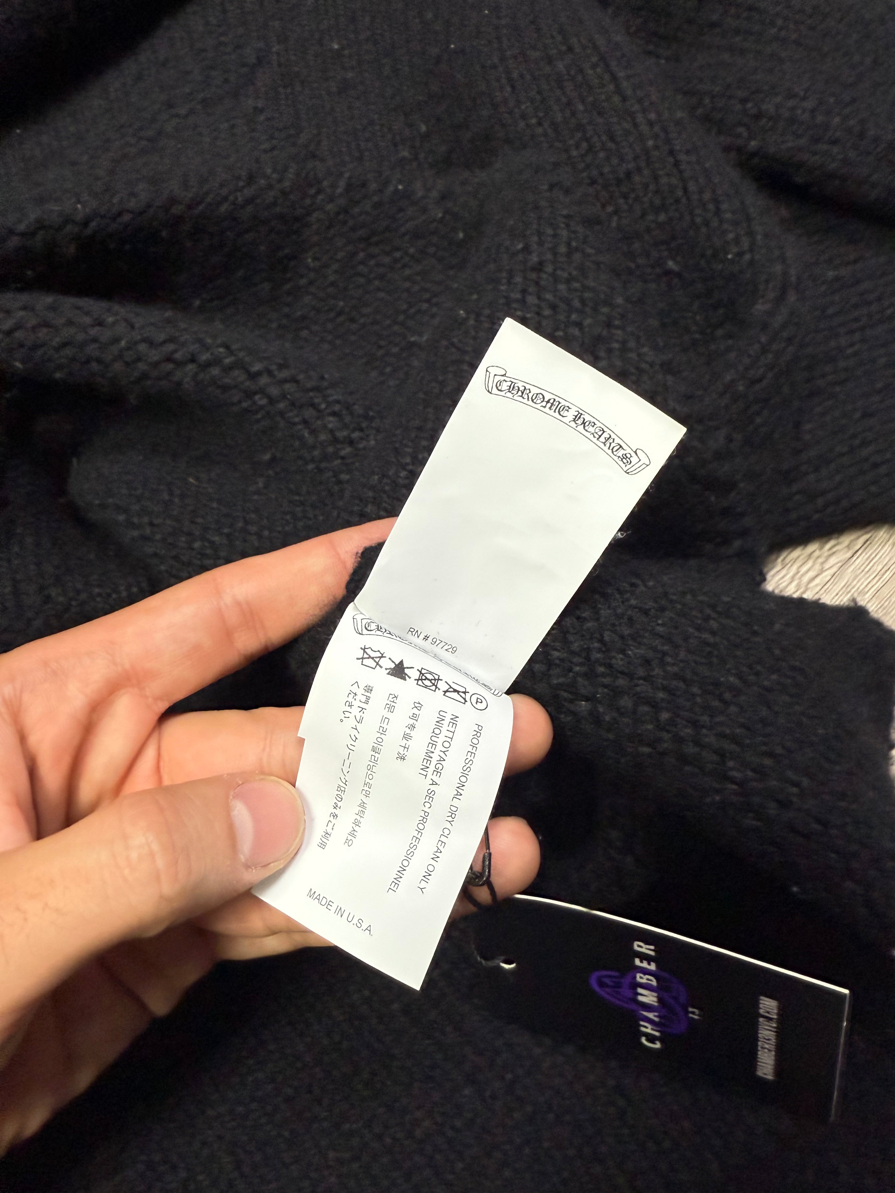 Chrome Hearts Black Cashmere Embossed Cross Patch Hoodie