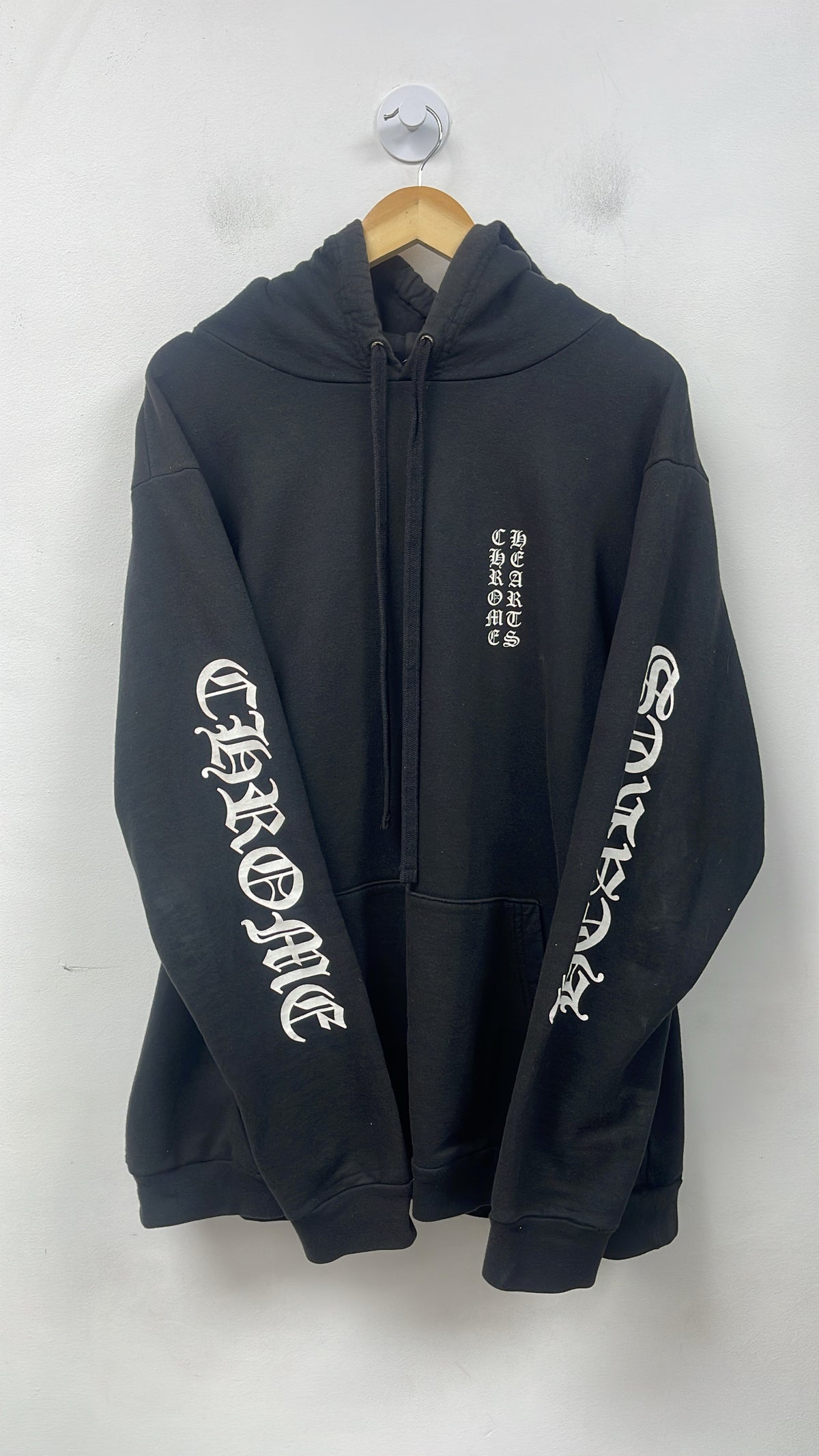 Chrome Hearts Black Vertical Logo Hoodie