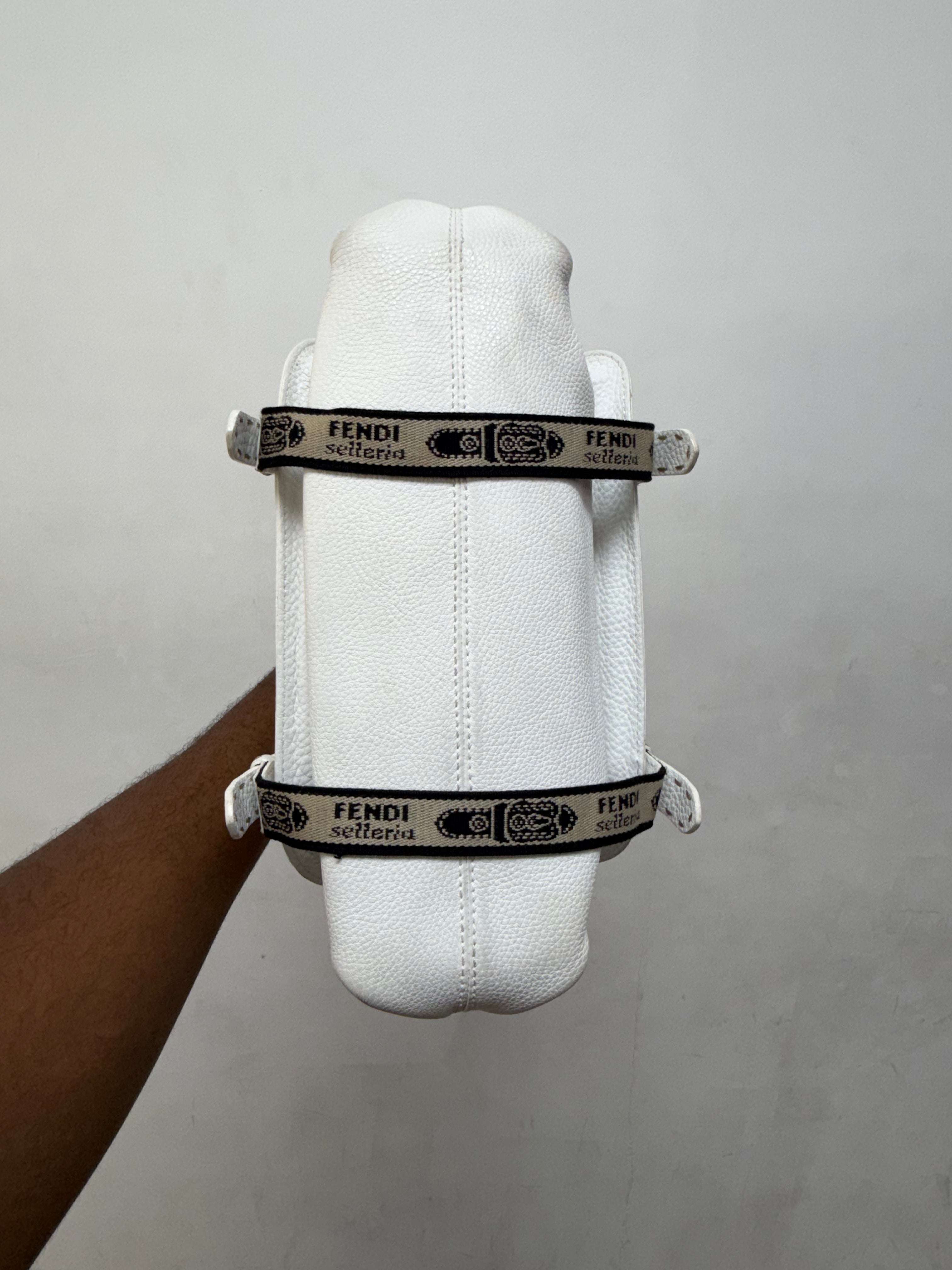 Fendi White Selleria Messalina Shoulder Bag