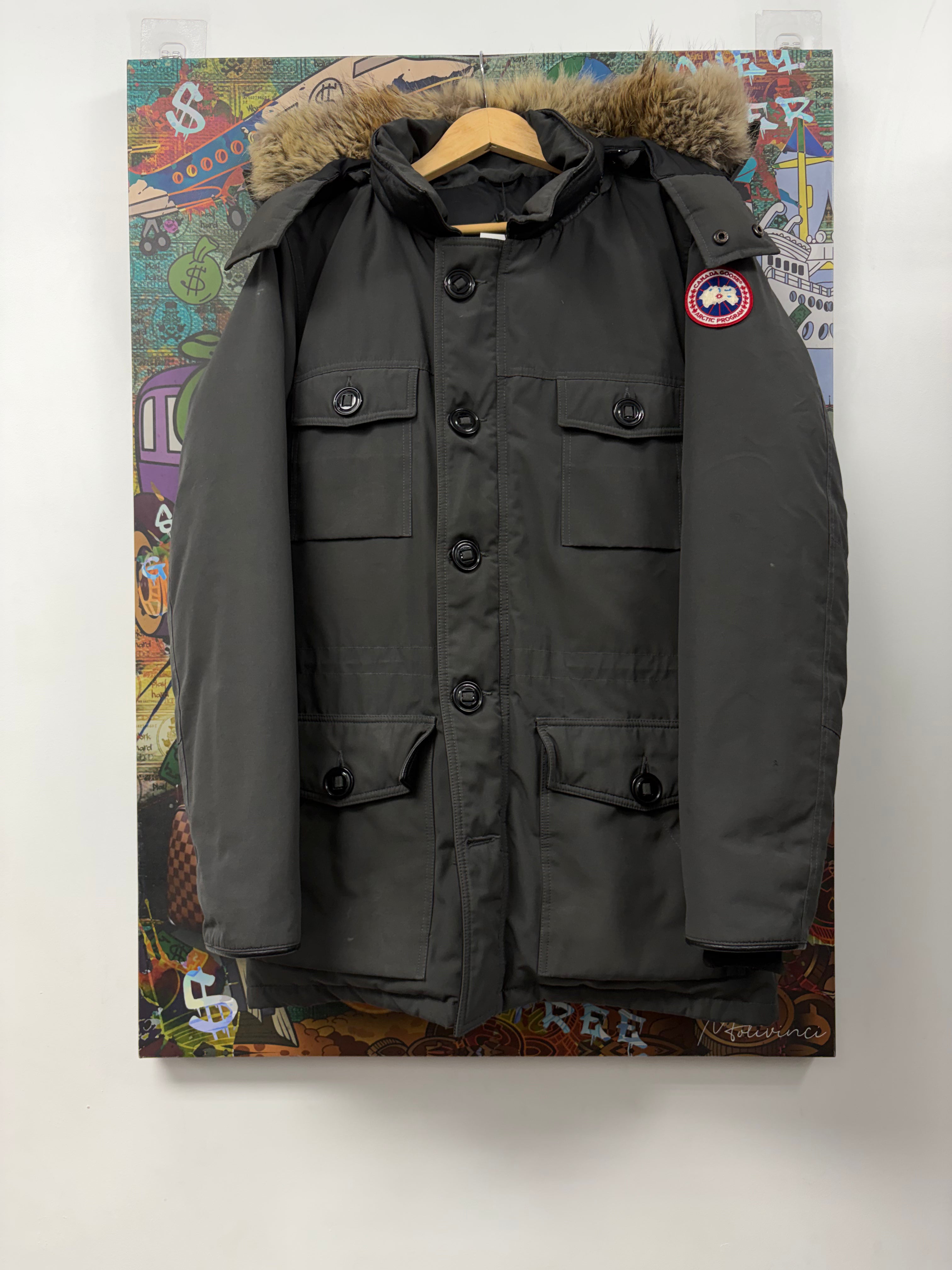 Canada Goose Grey Parka W Fur Jacket