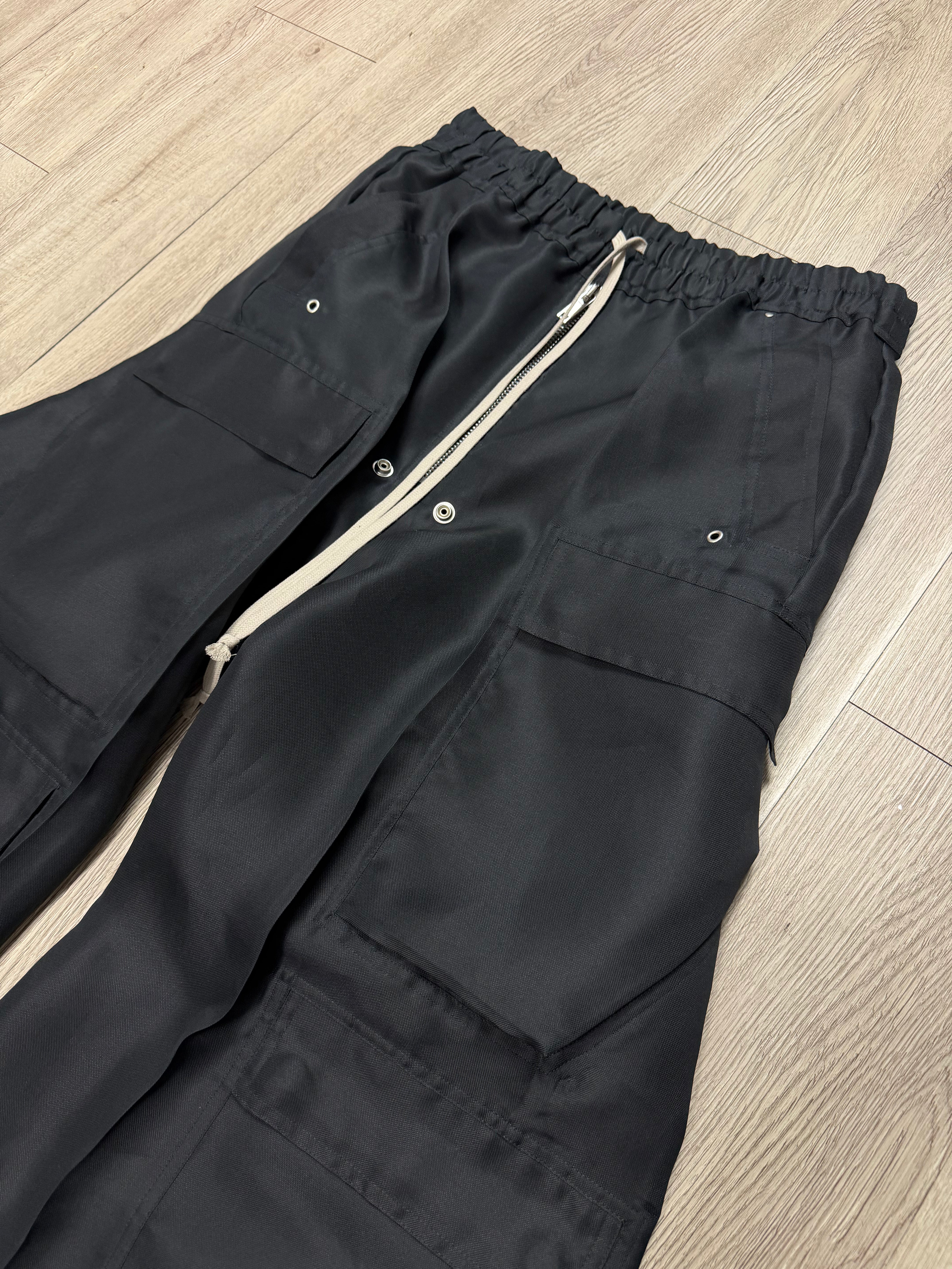 Rick Owens Black Nylon Cargo Nylon (50) Pants