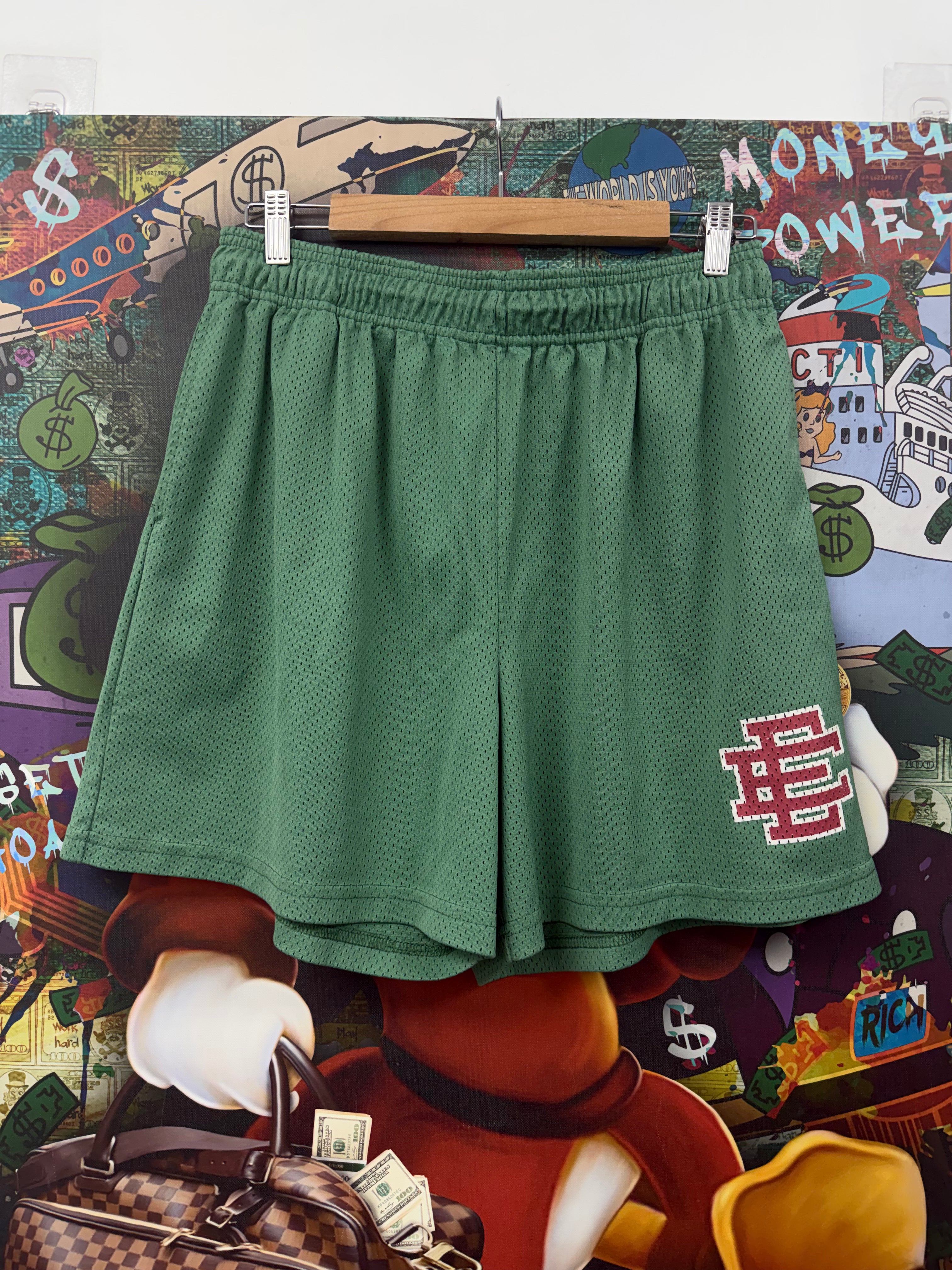 Eric Emanuel Light Olive Burgundy Shorts