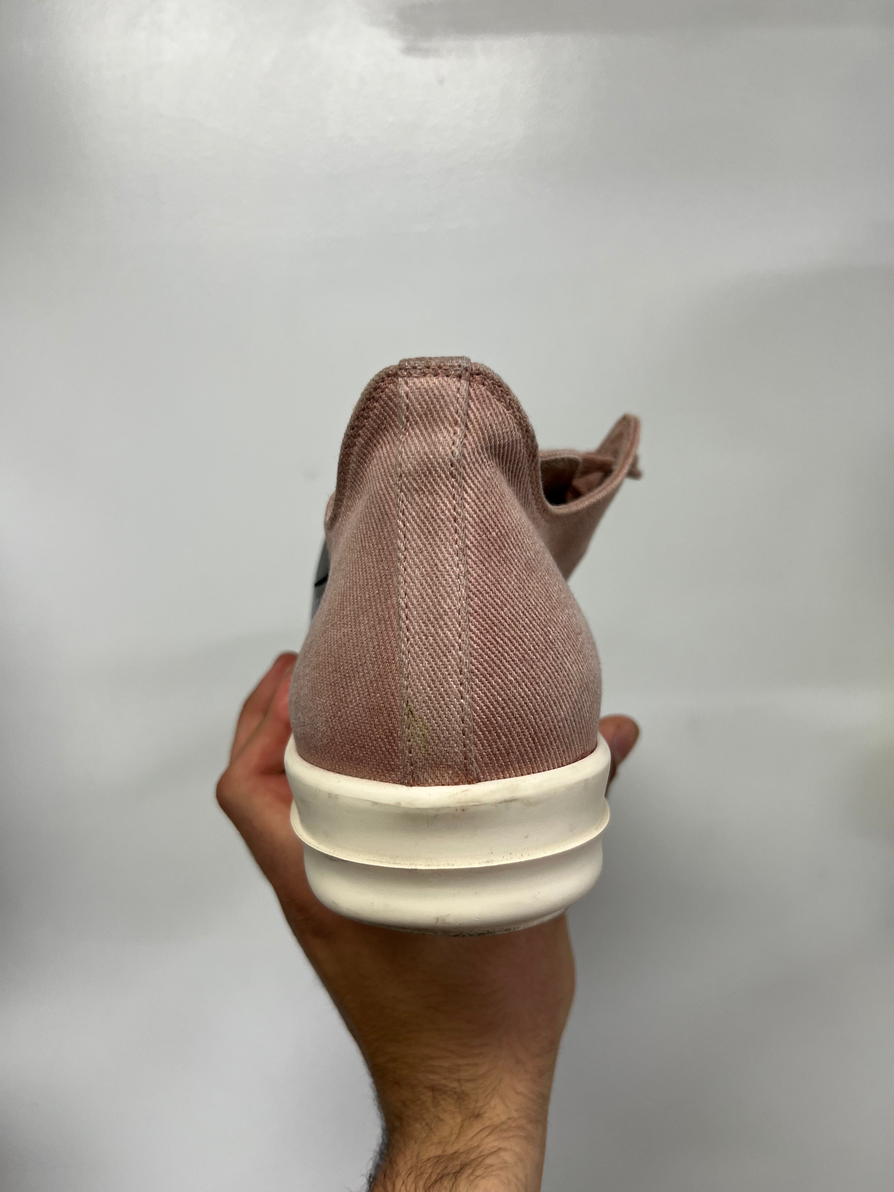 Rick Owens Low Top Faded Pink Sneakers