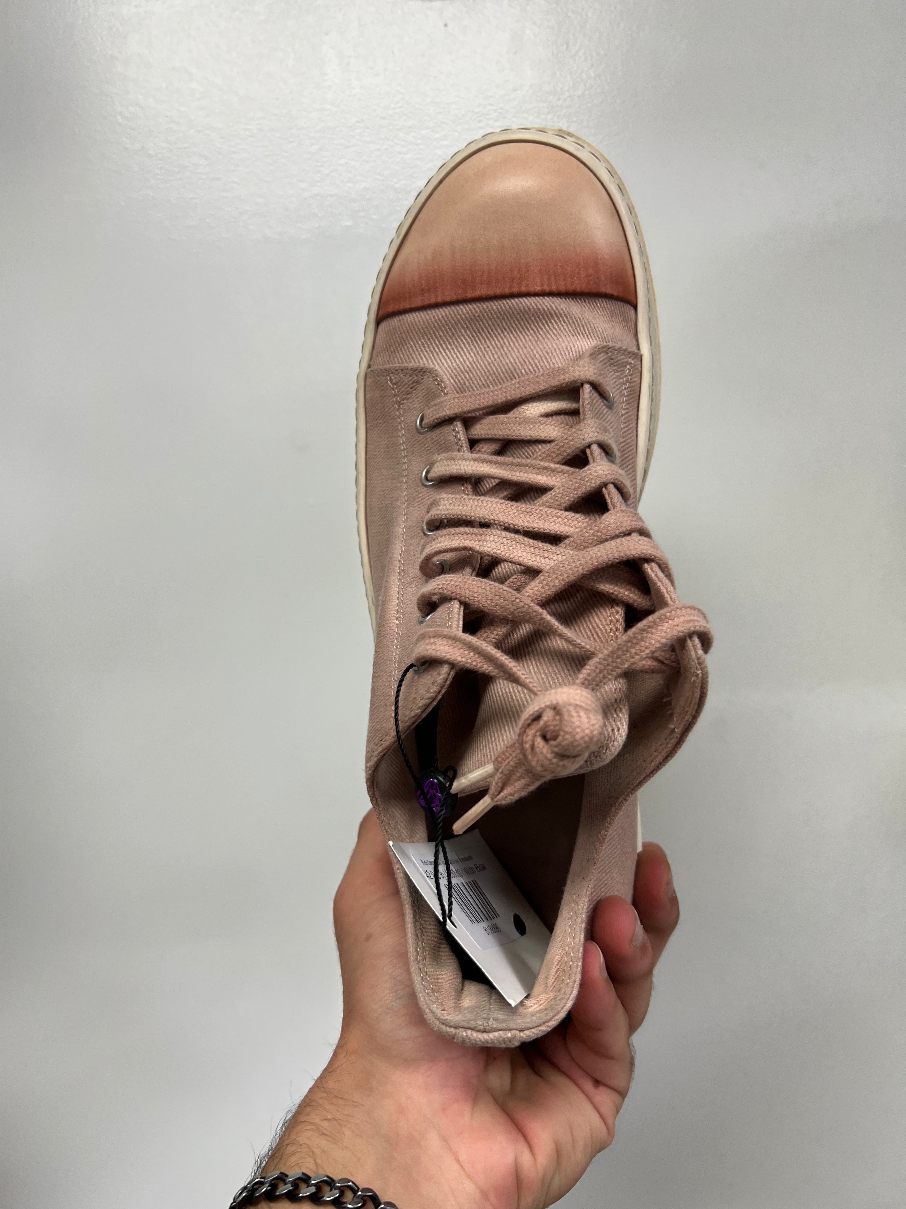 Rick Owens Low Top Faded Pink Sneakers