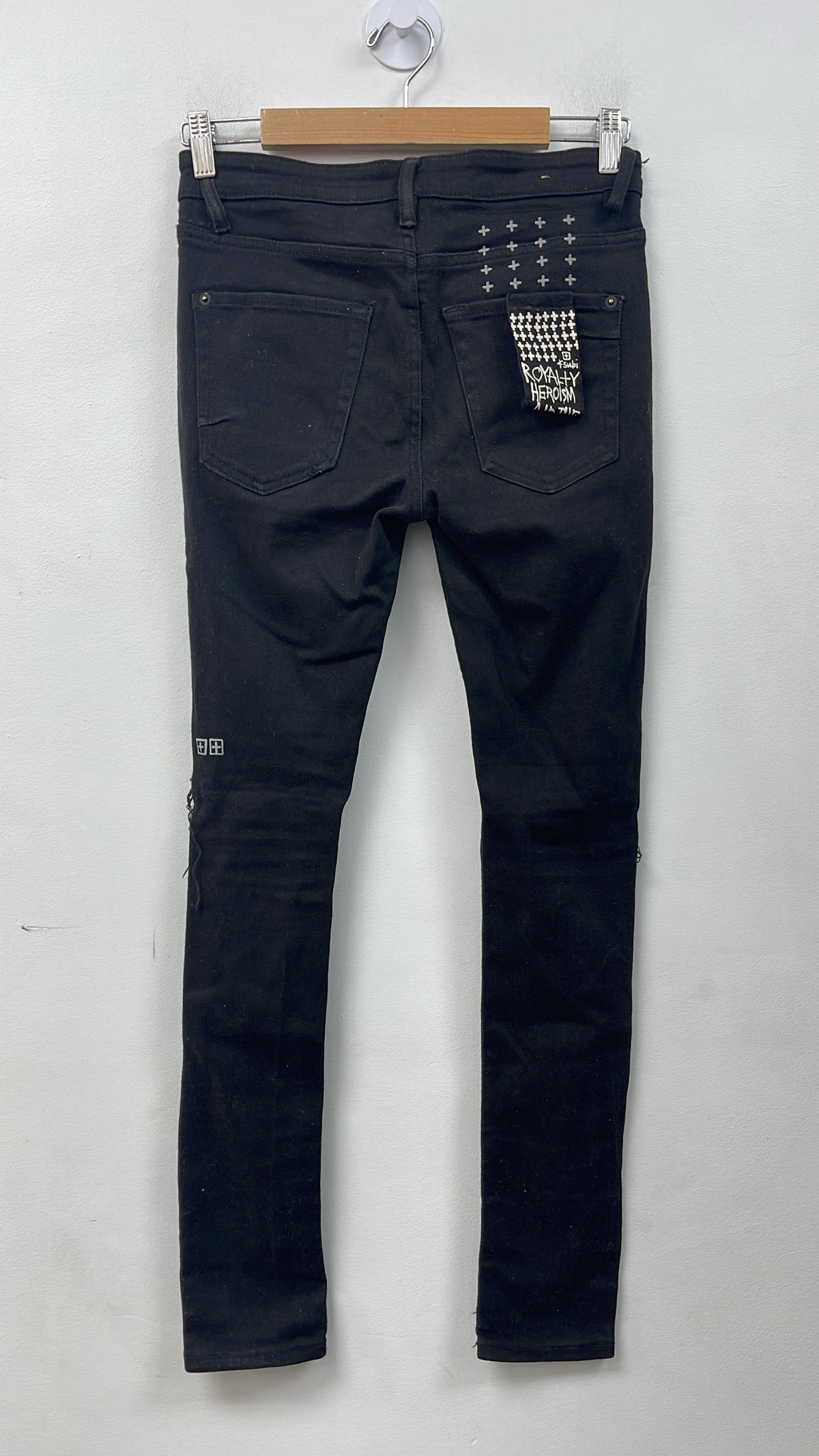 Ksubi Black Plain Knee Ripped Jeans