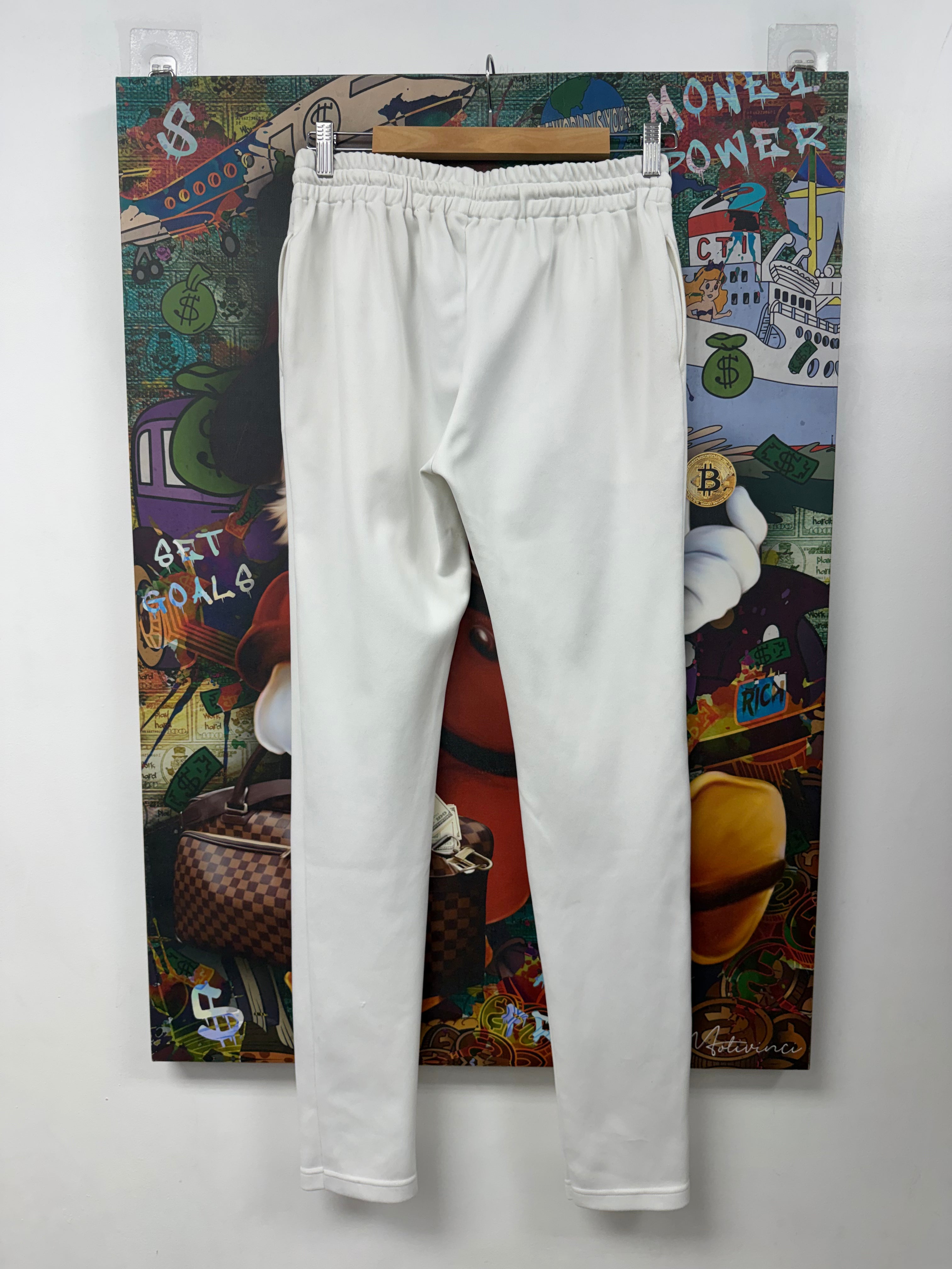 Celine White Smal Logo Track Sweatpants
