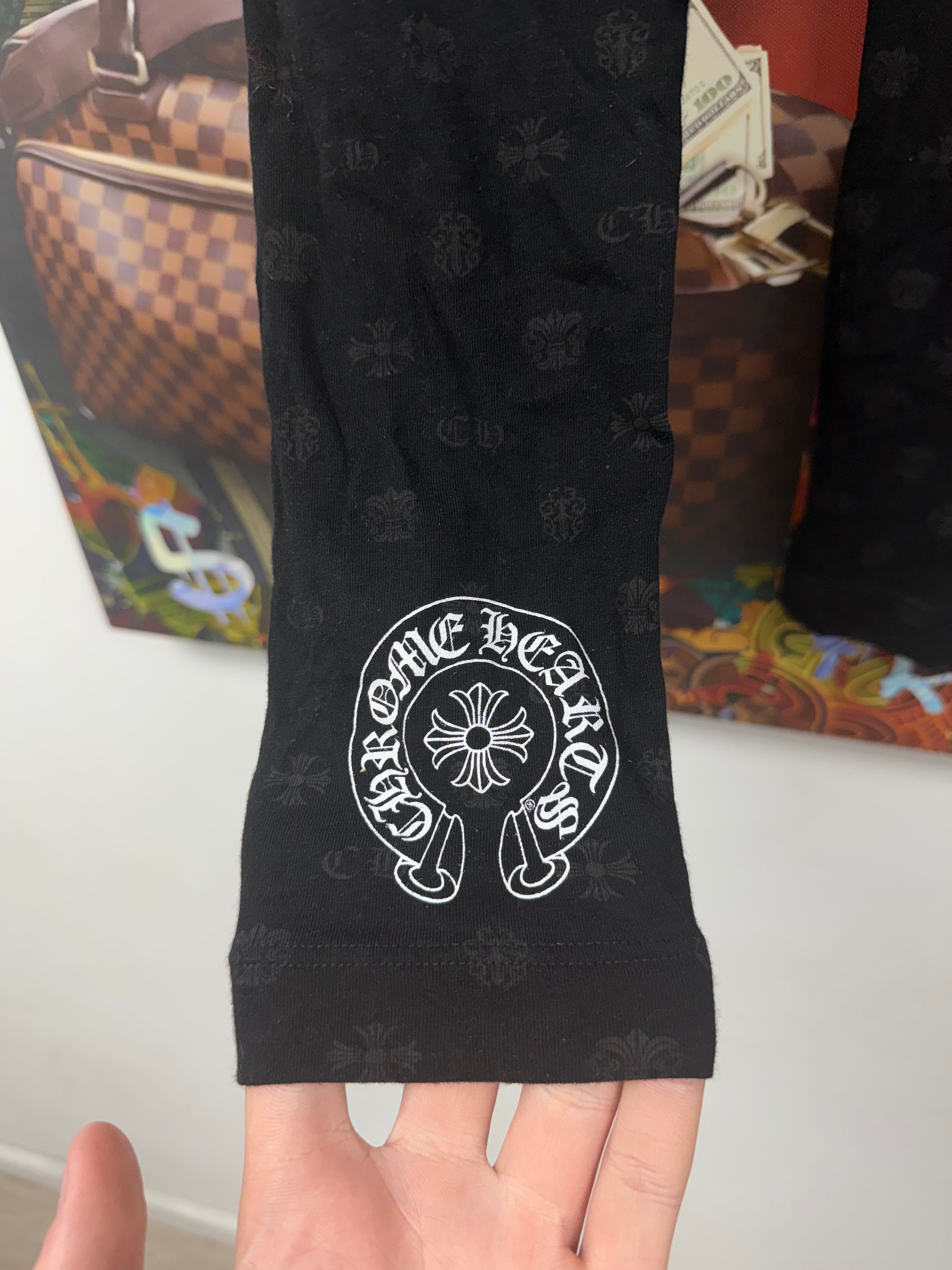 Chrome Hearts Black Logo Leggings