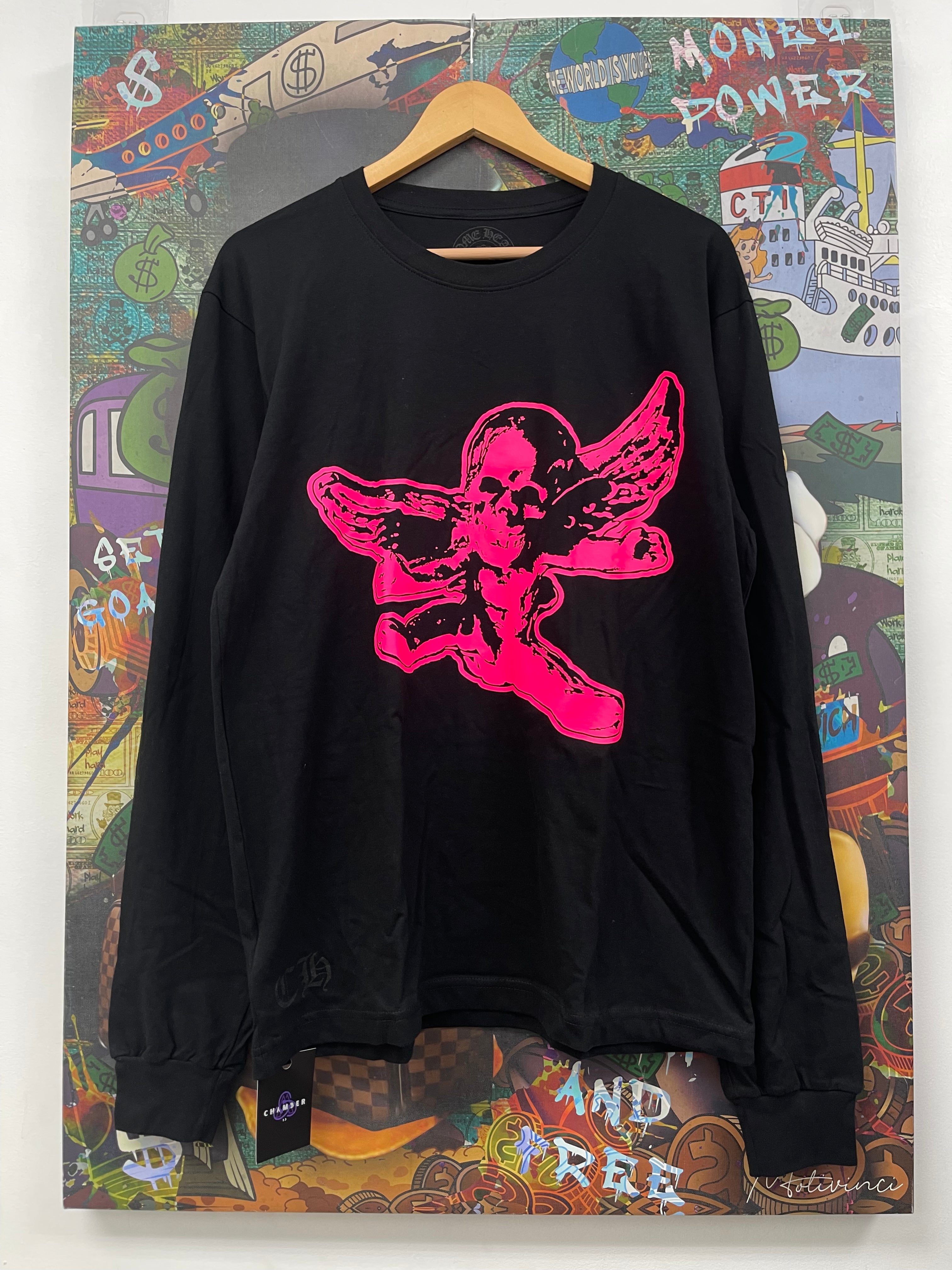 Chrome Hearts FOTI Pink Skull Long Sleeve