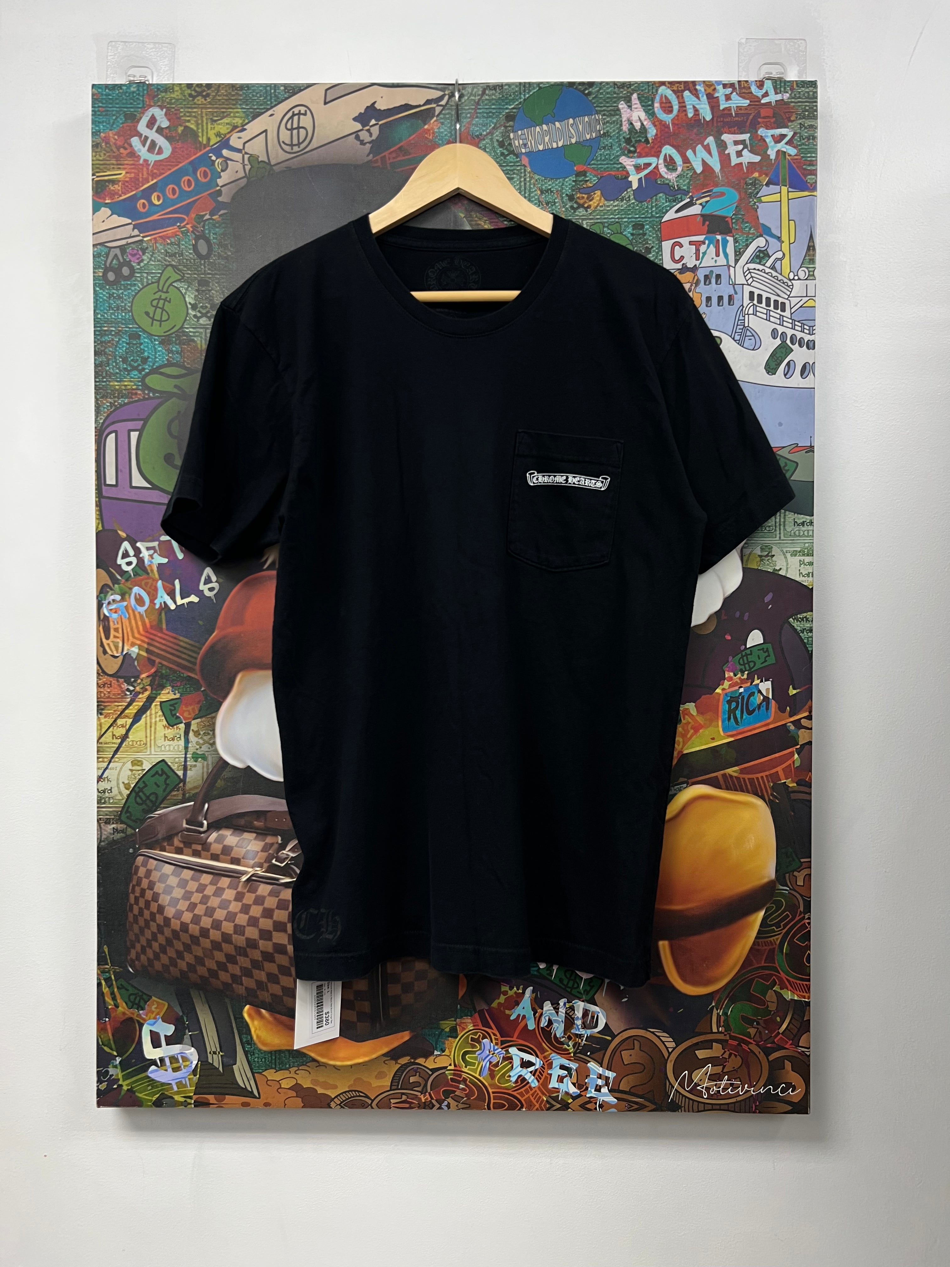 Chrome Hearts Black Red Scroll Logo Tee