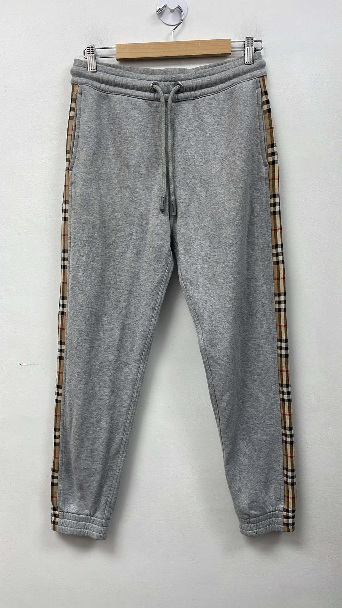 Burberry Grey Plaid Monogram Stripe Sweats