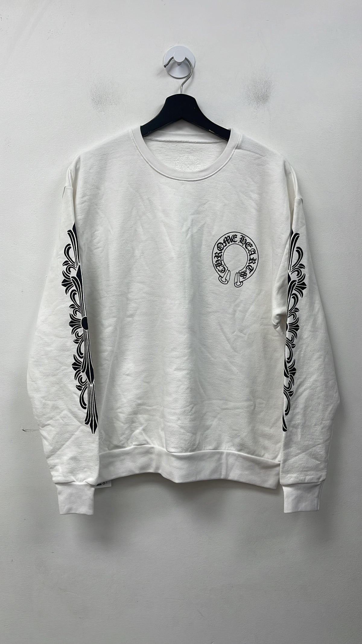 Chrome Hearts White Floral Horseshoe Crewneck