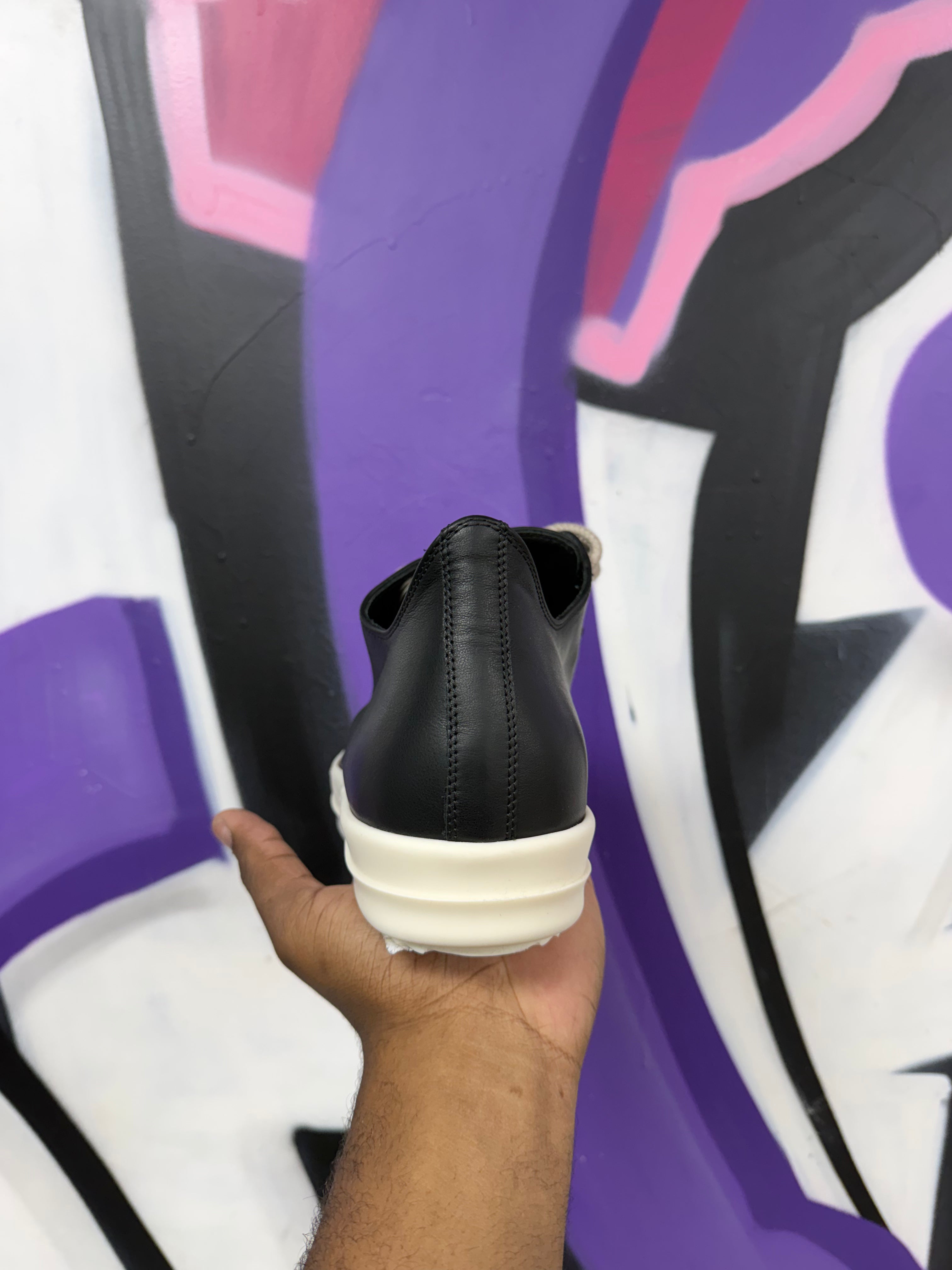Rick Owens Black & Milk Mainline Jumbo Lace Low Sneakers