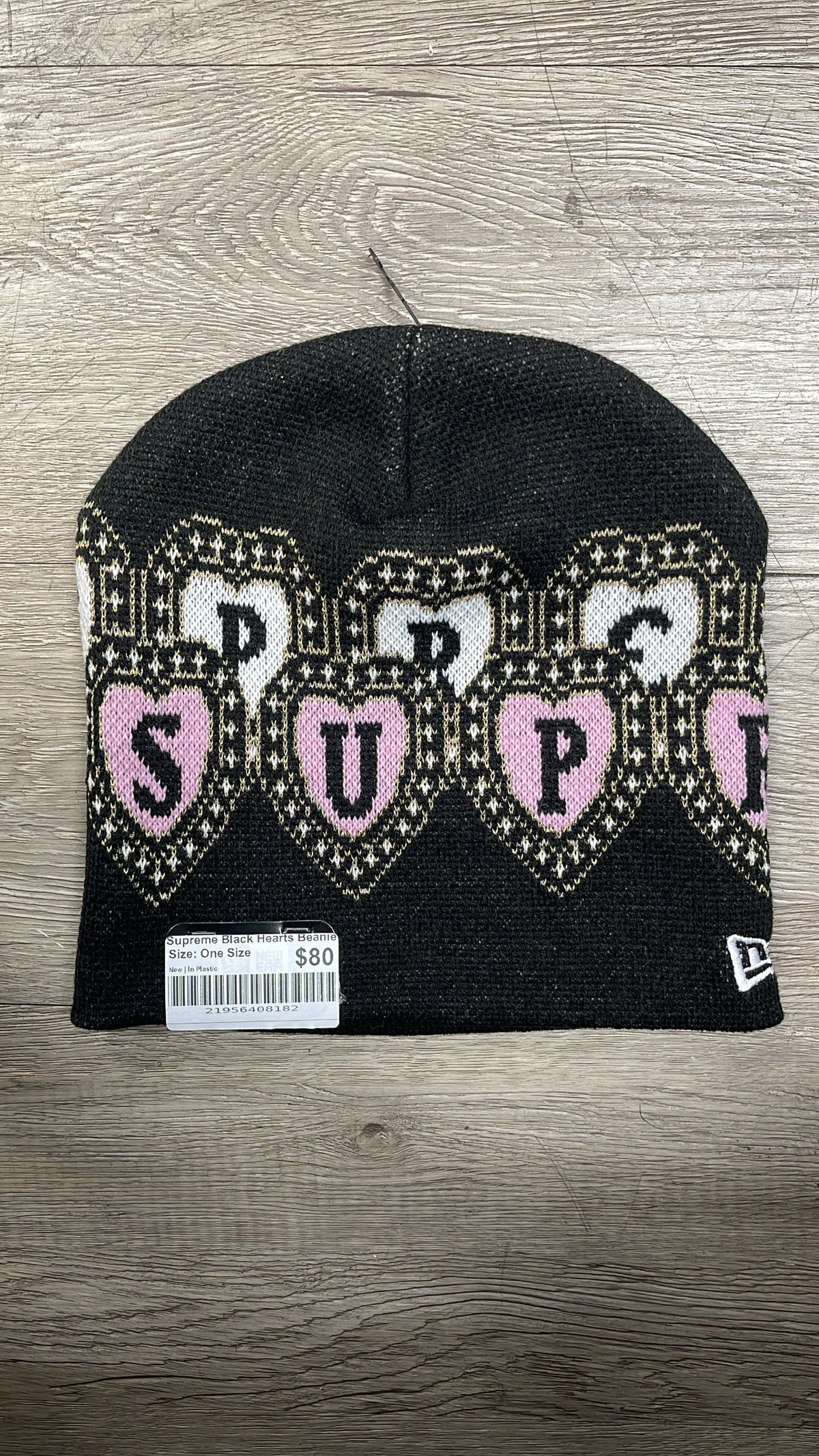 Supreme Black Hearts Beanie