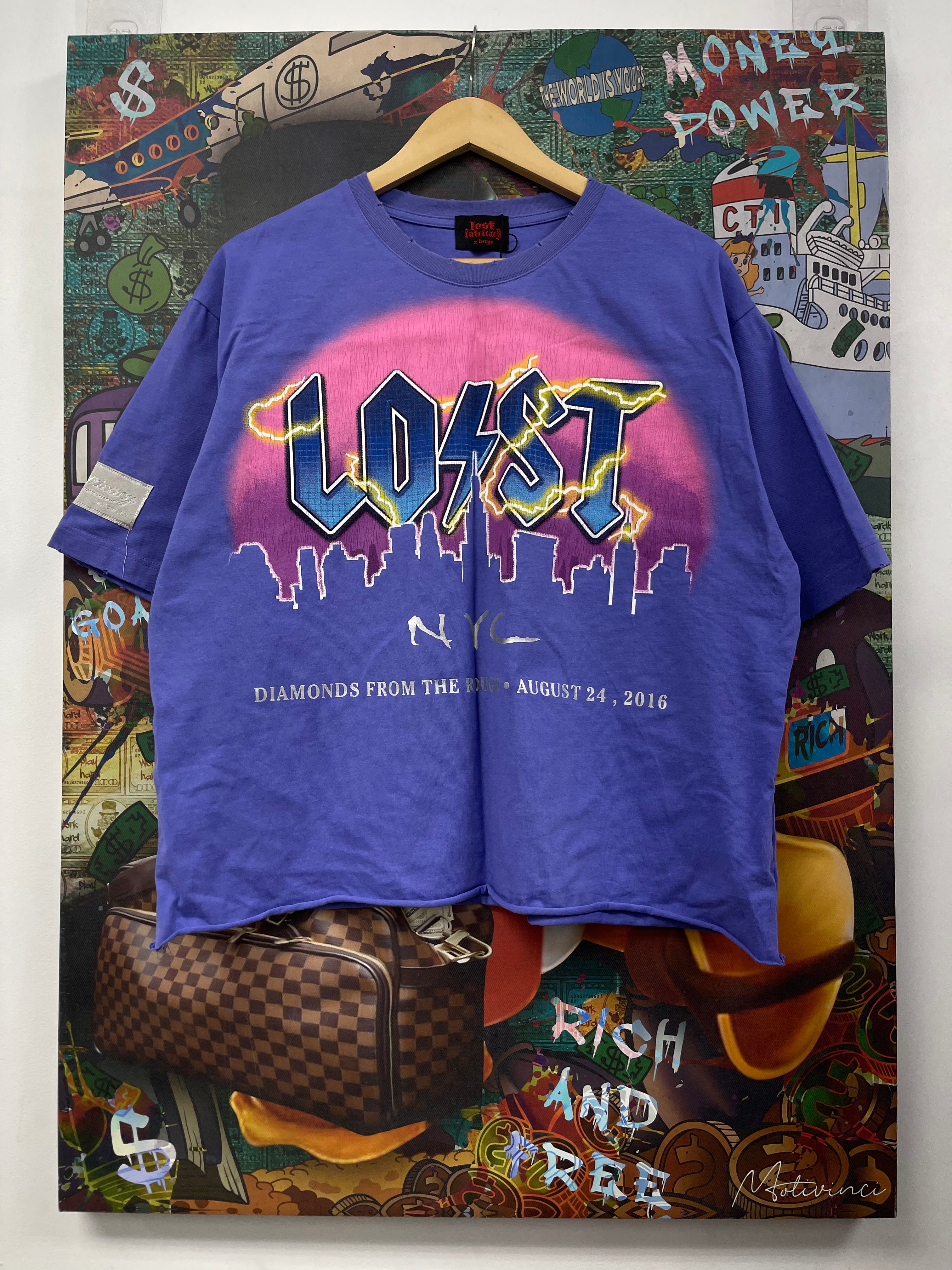 Lost Intricacy Purple NYC Exclusive Cropped Skyline Tee