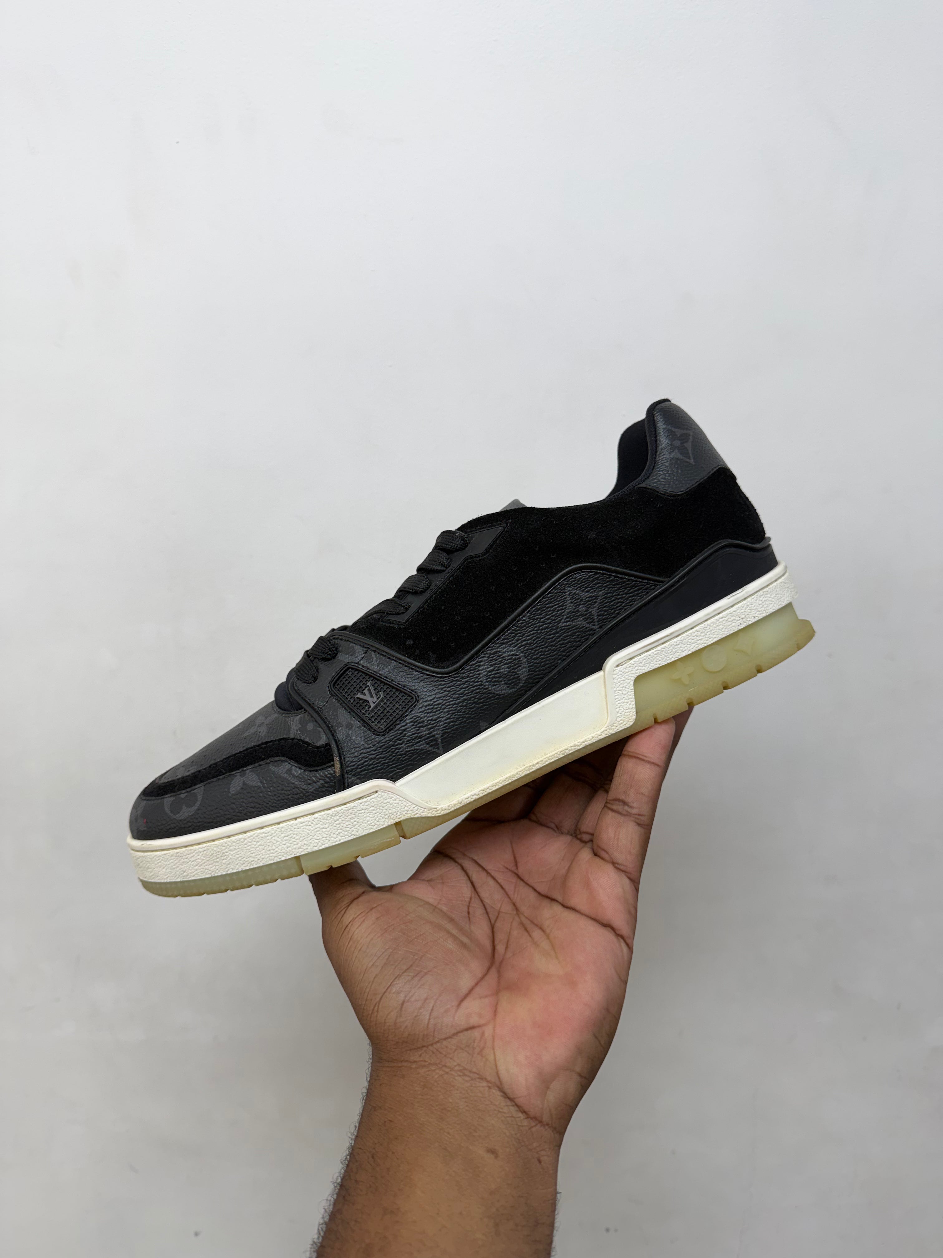 Louis Vuitton Black Suede Trainer Sneakers