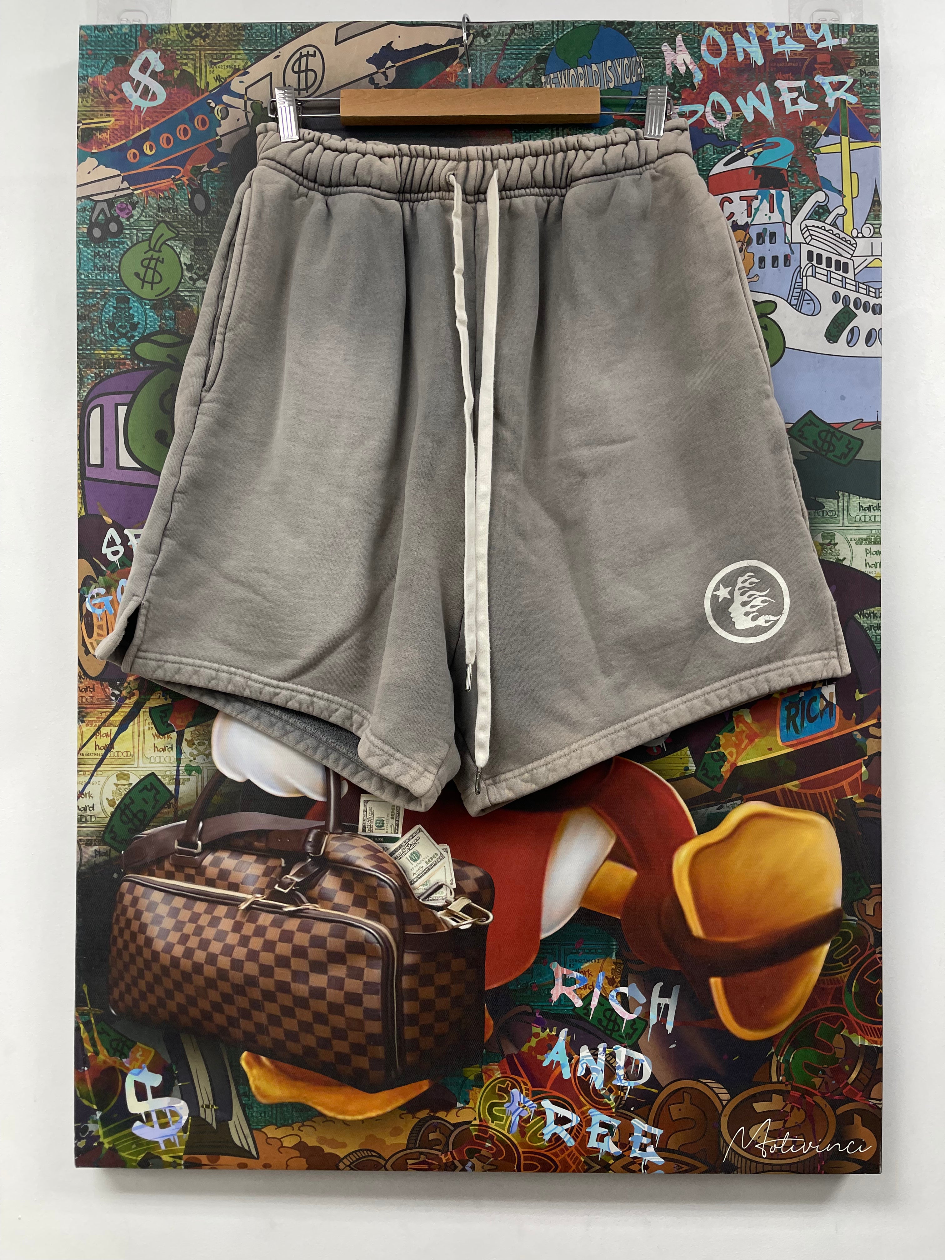 Hellstar Grey Warm Up Sweat Shorts