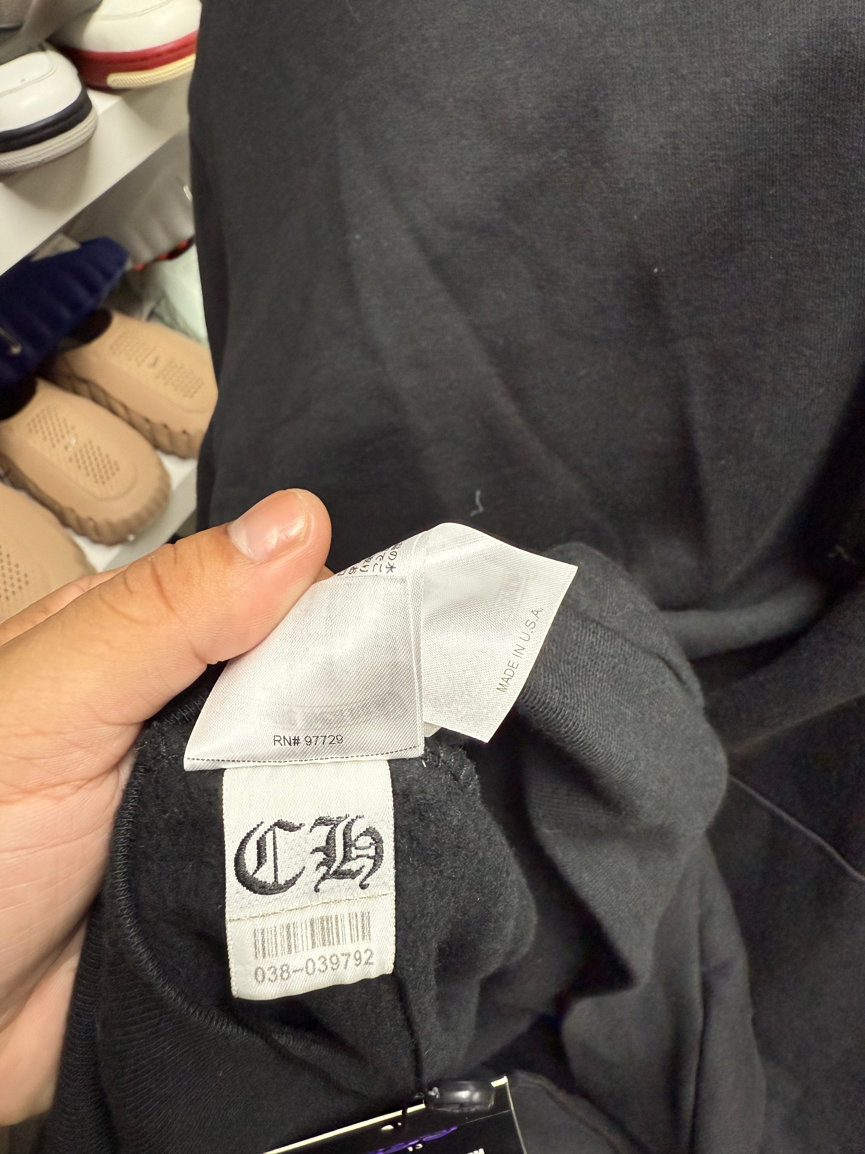 Chrome Hearts Black Silver Vertical Logo Hoodie