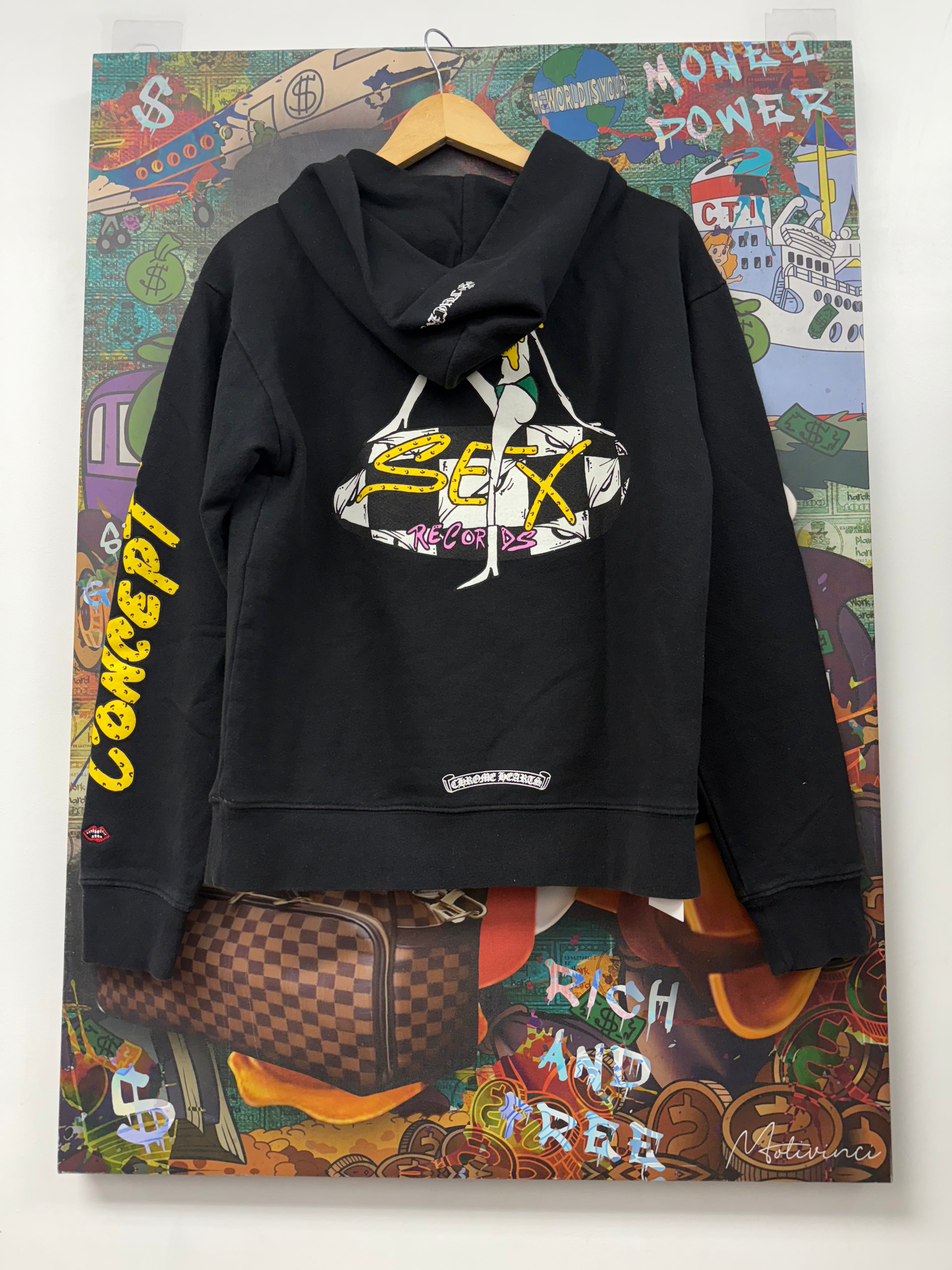Chrome Hearts Black Matty Boy Sex Records Hoodie (Repaired)