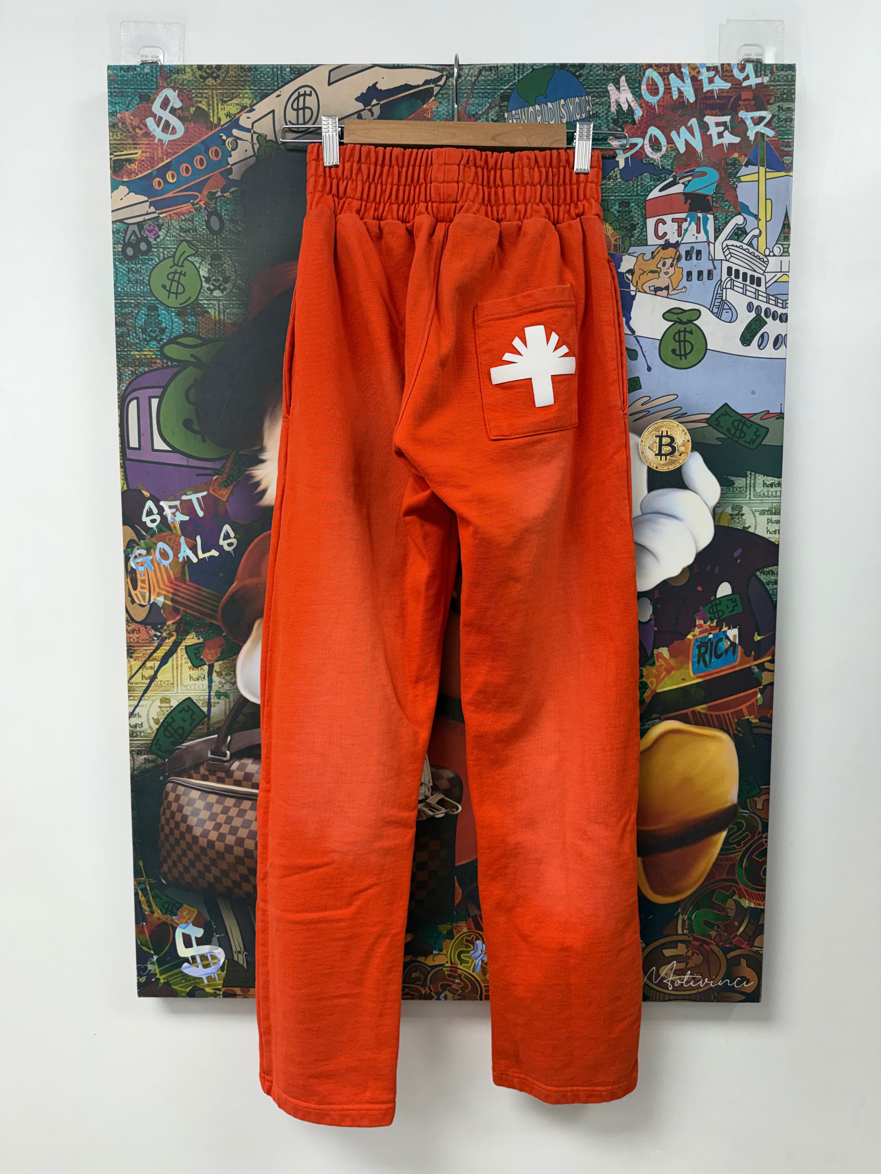 Vertabrae Orange White Sweats