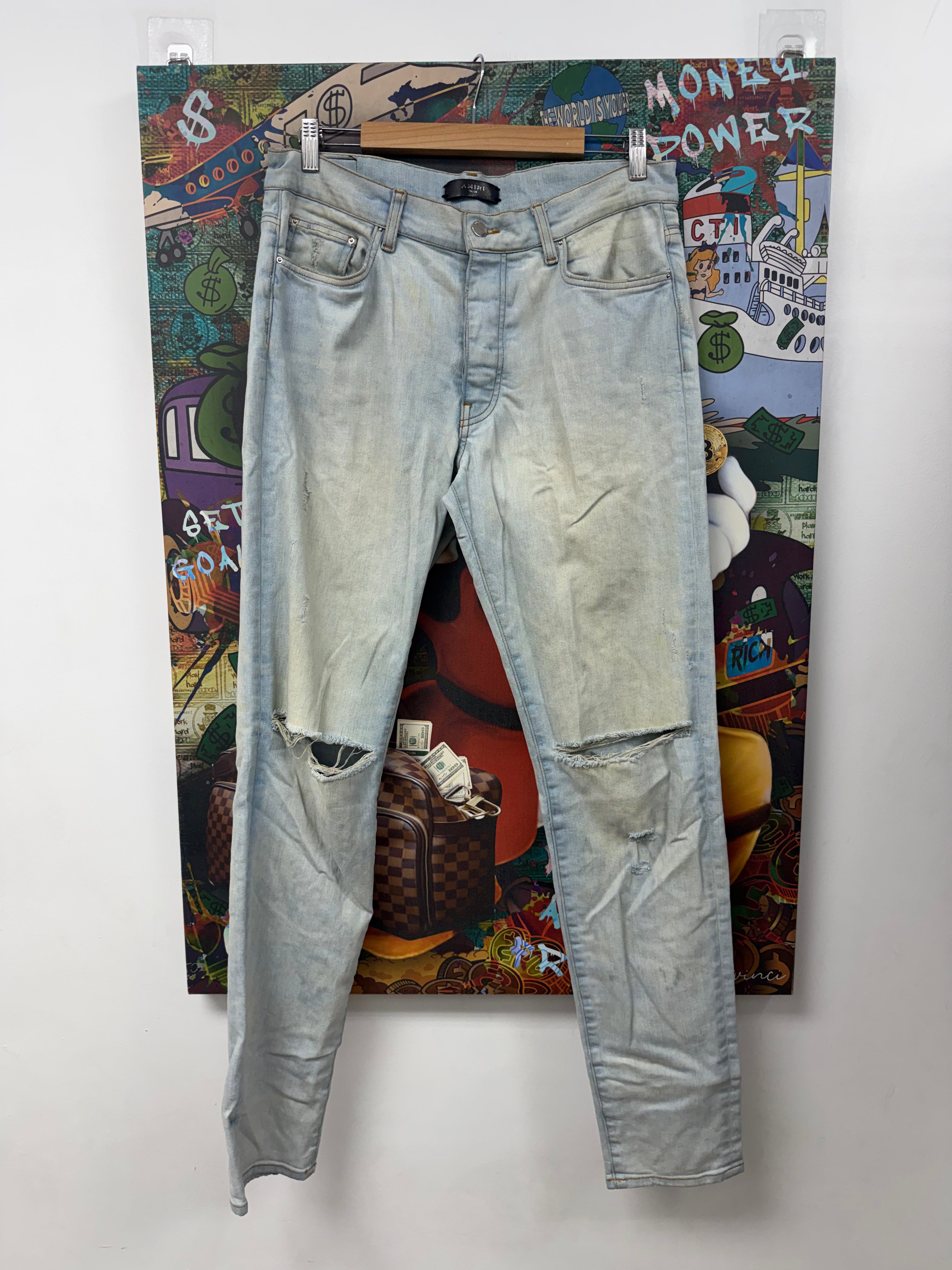 Amiri Light Wash Thrasher Jeans